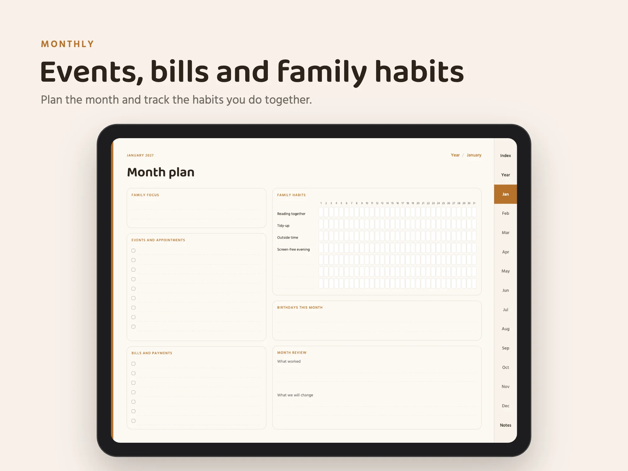 Free 2027 Family Planner: Monthly
