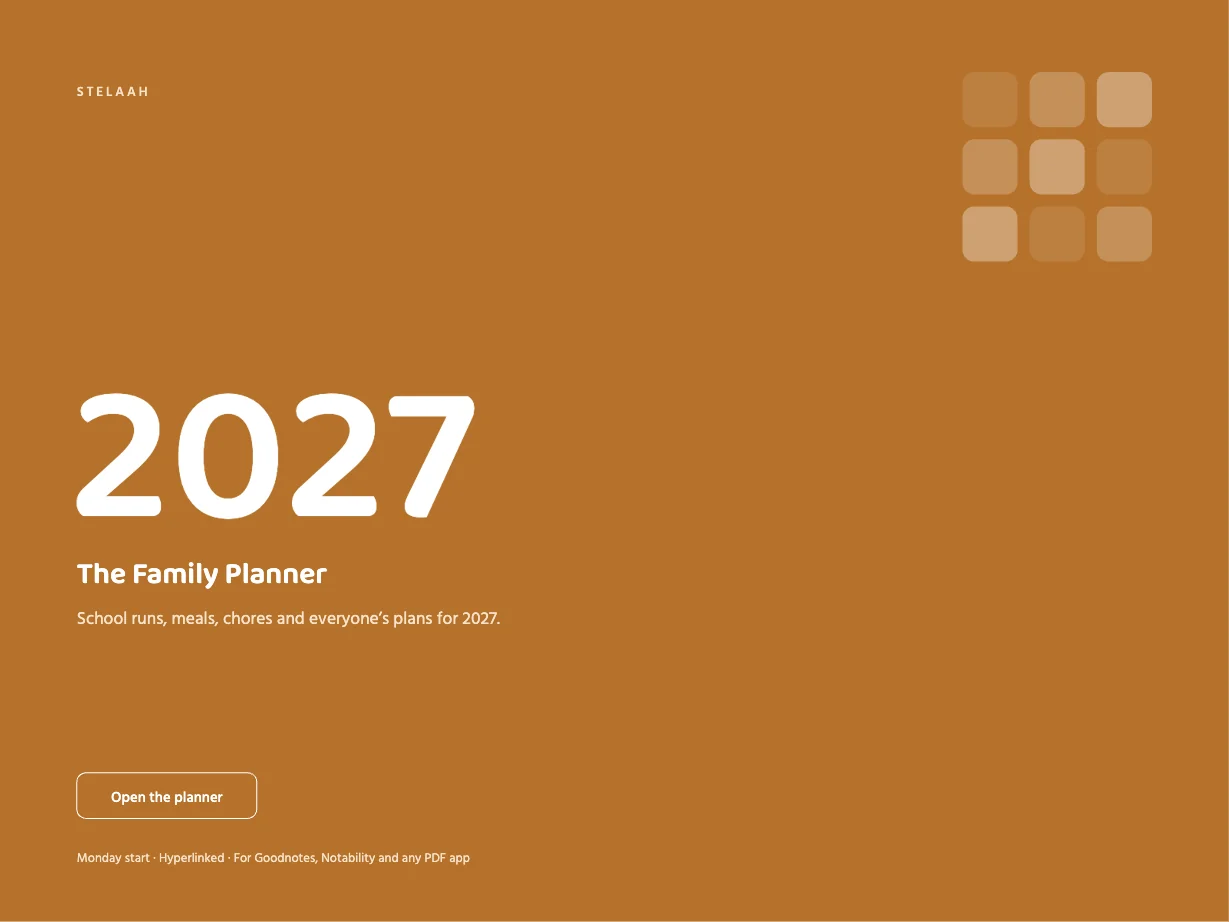Cover of the Free 2027 Family Planner