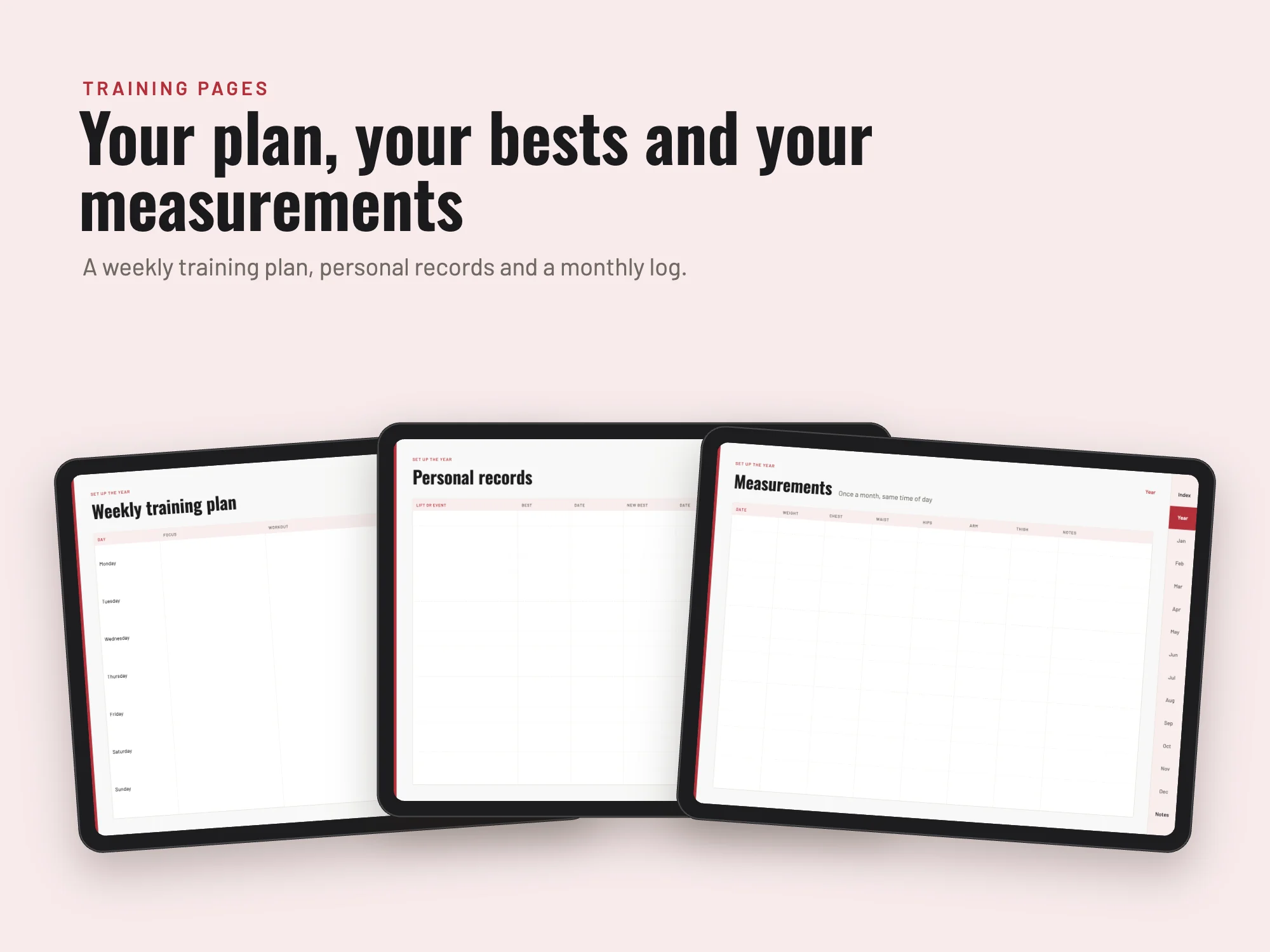 Free 2027 Fitness and Training Planner: Training pages