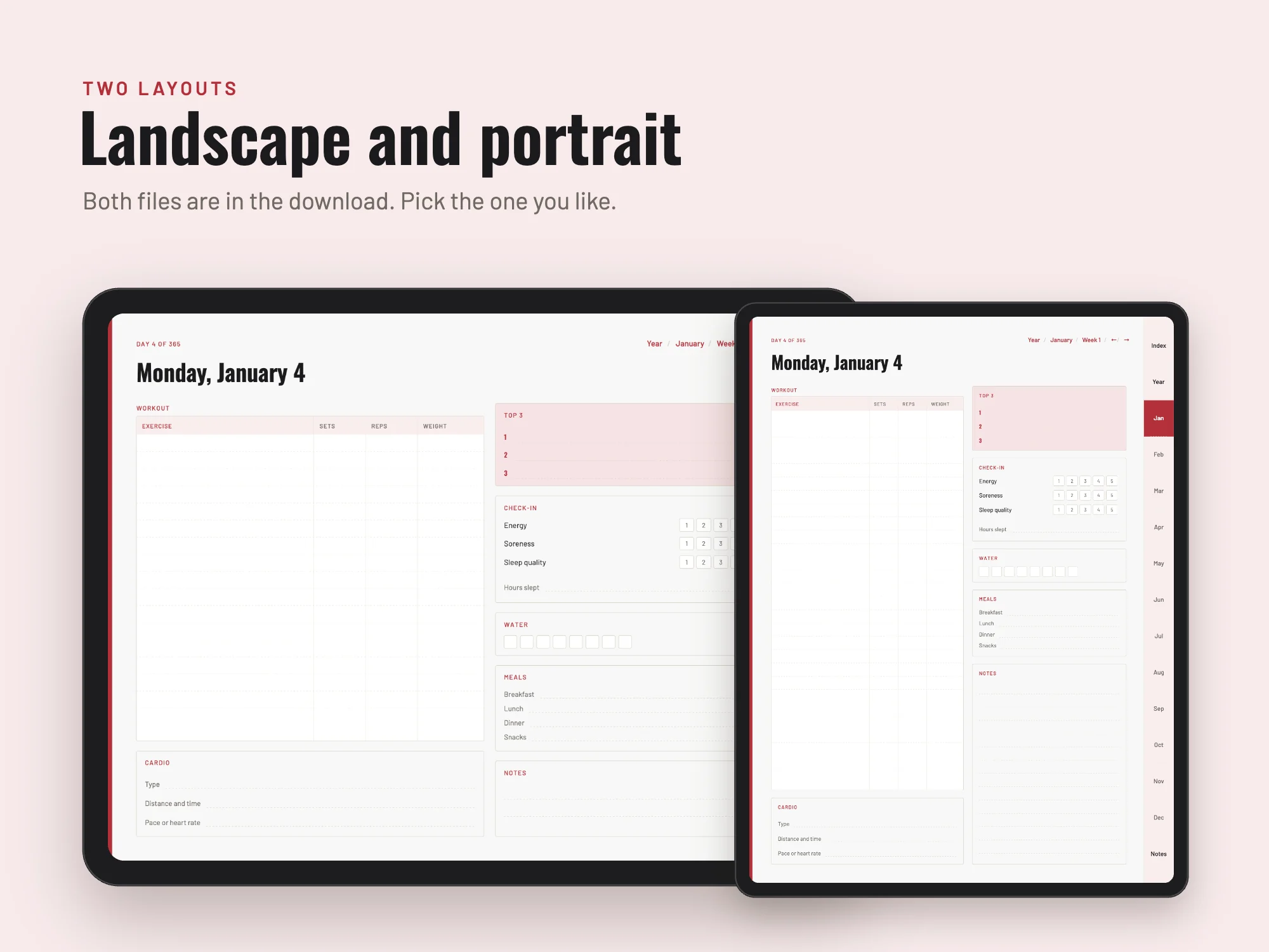 Free 2027 Fitness and Training Planner: Two layouts