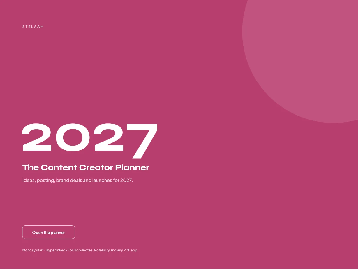 Cover of the Free 2027 Content Creator Planner