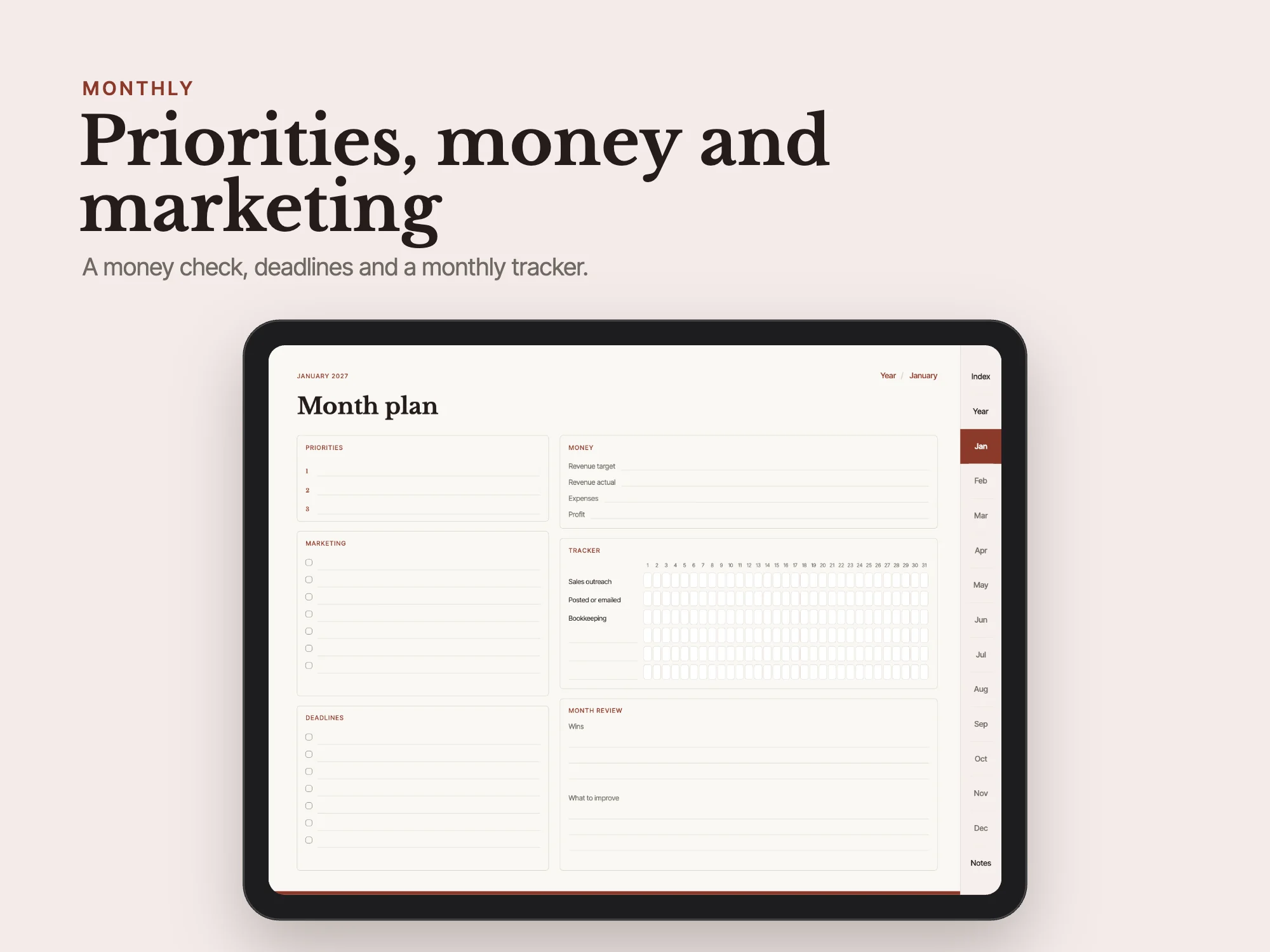 Free 2027 Small Business Planner: Monthly