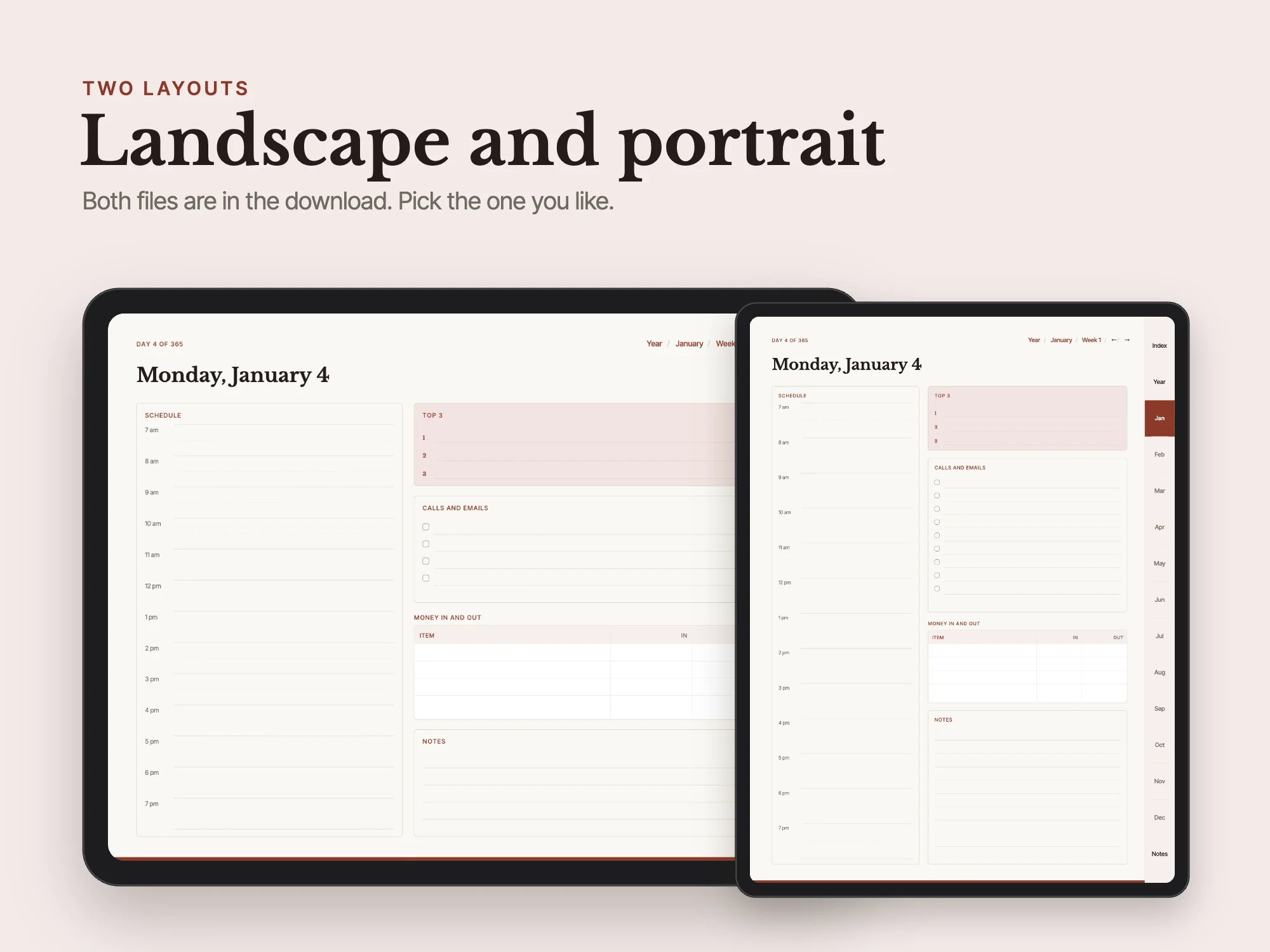 Free 2027 Small Business Planner: Two layouts