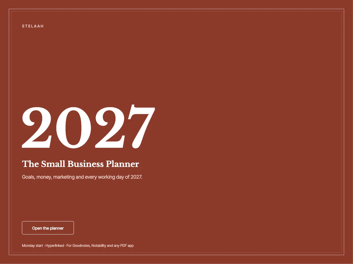 Cover of the Free 2027 Small Business Planner