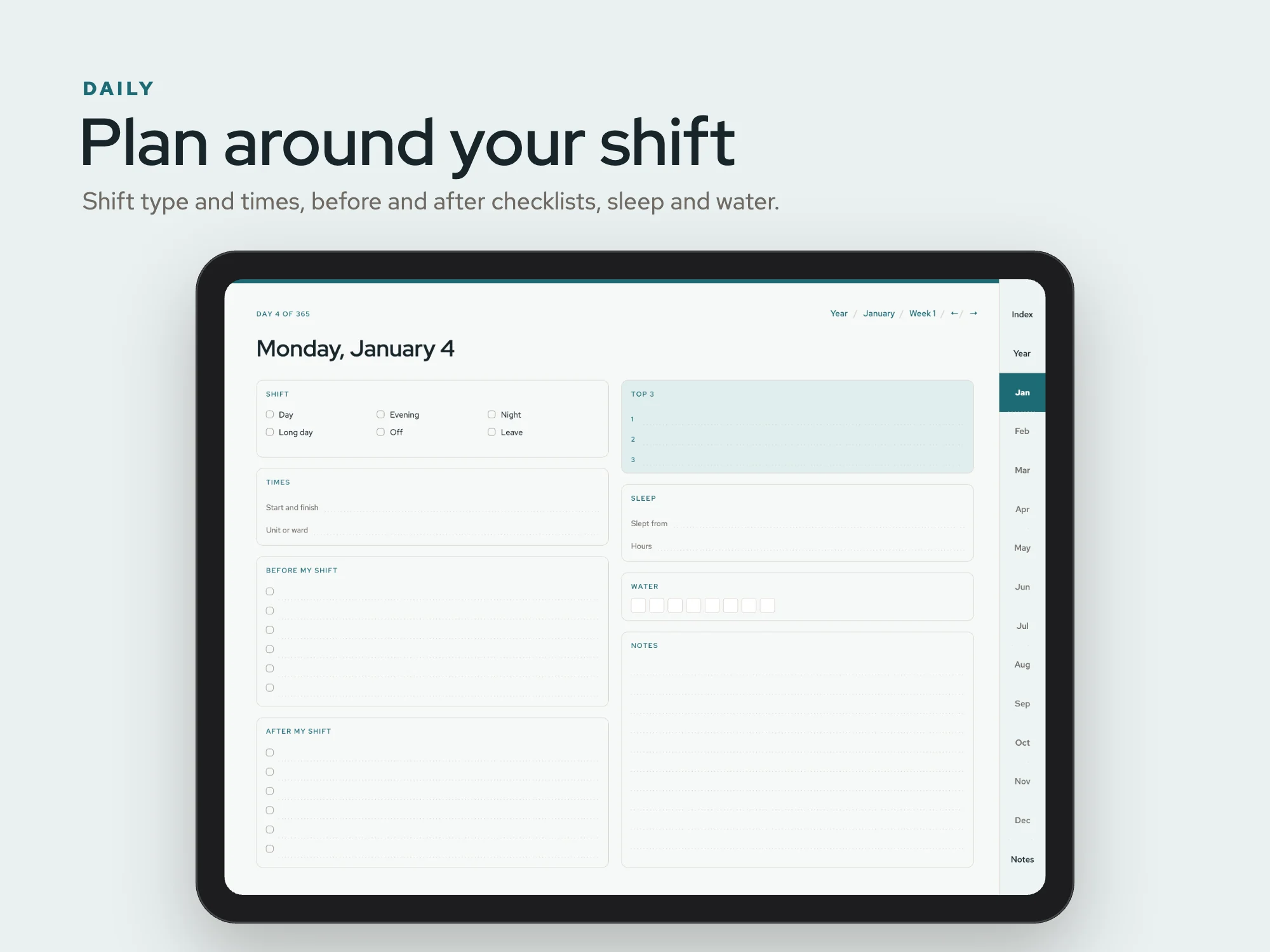 Free 2027 Nurse and Shift Worker Planner: Daily