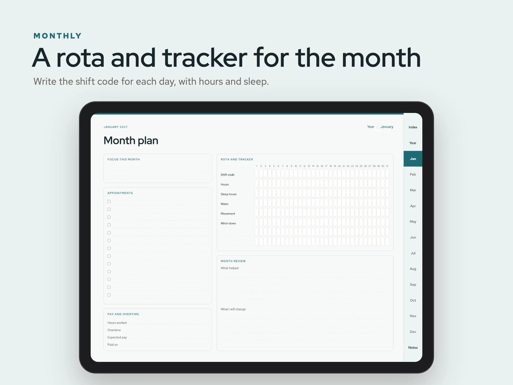 Free 2027 Nurse and Shift Worker Planner: Monthly