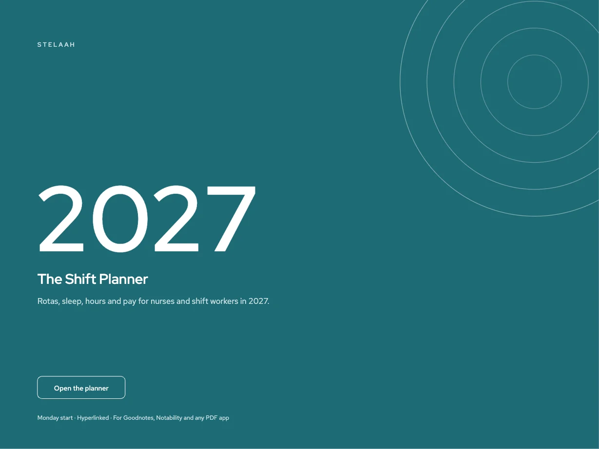 Cover of the Free 2027 Nurse and Shift Worker Planner