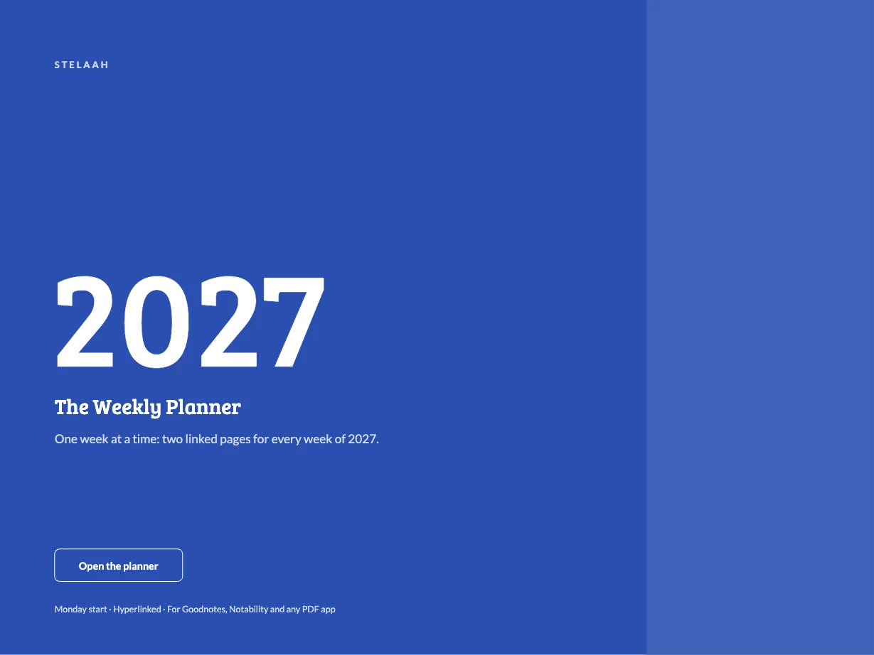 Cover of the Free 2027 Weekly Planner
