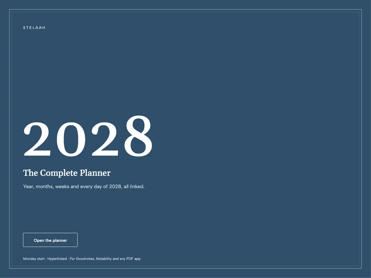Cover of the Stelaah 2028 Complete Planner