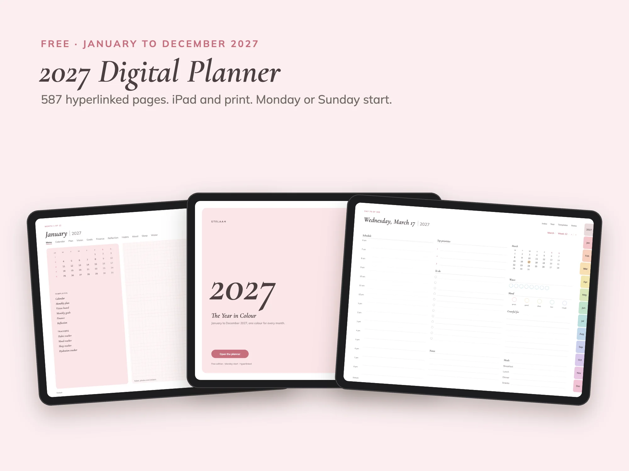 Cover of the Free January to December 2027 Digital Planner