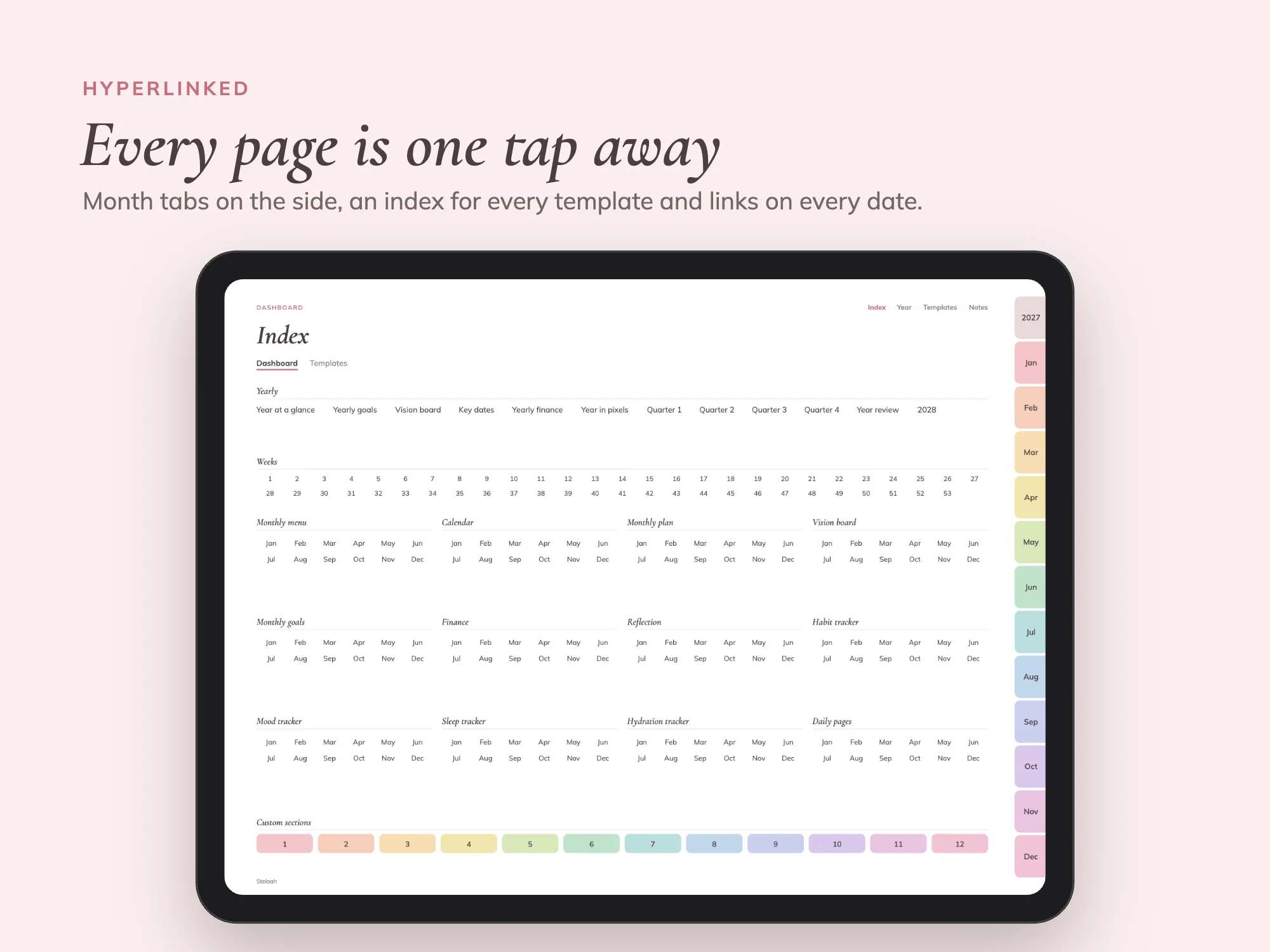 Free January to December 2027 Digital Planner: Index