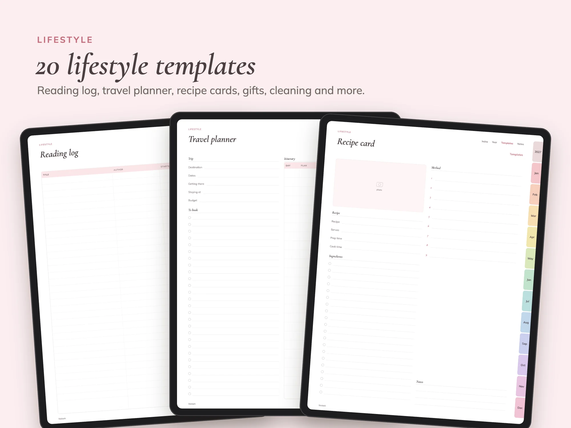 2027 Digital Planner Premium with 80 Templates: Lifestyle