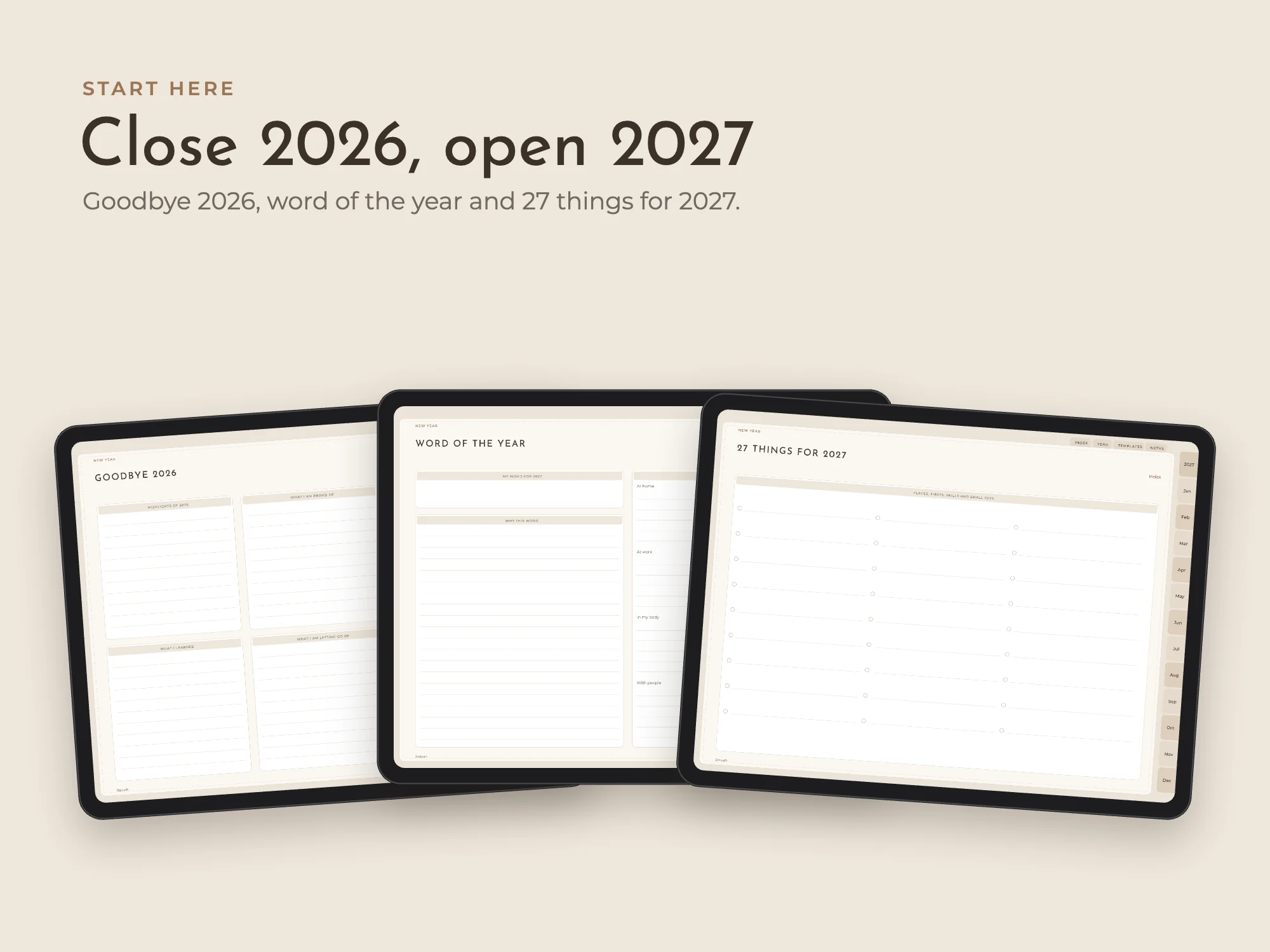 Free New Year 2027 Digital Planner: New Year pages