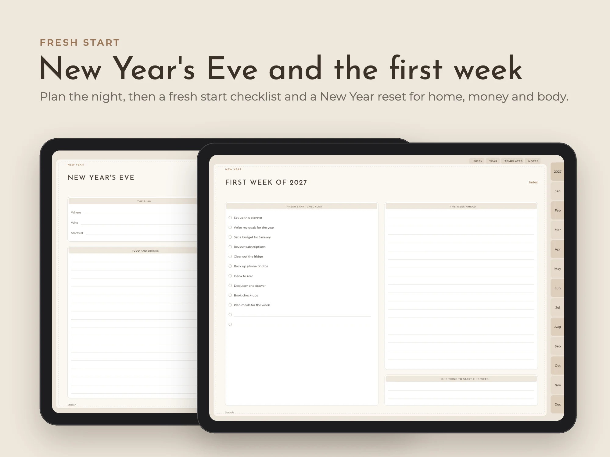 Free New Year 2027 Digital Planner: Fresh start