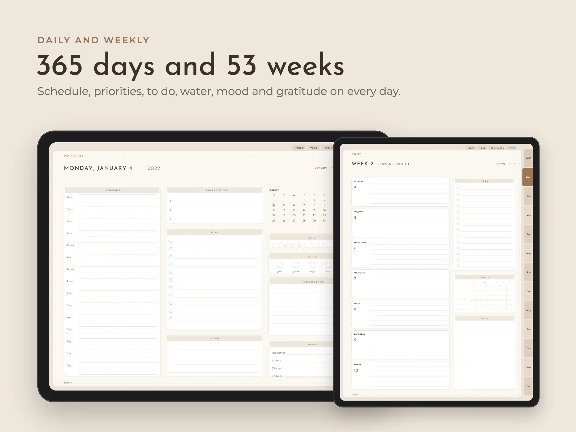 Free New Year 2027 Digital Planner: Daily and weekly