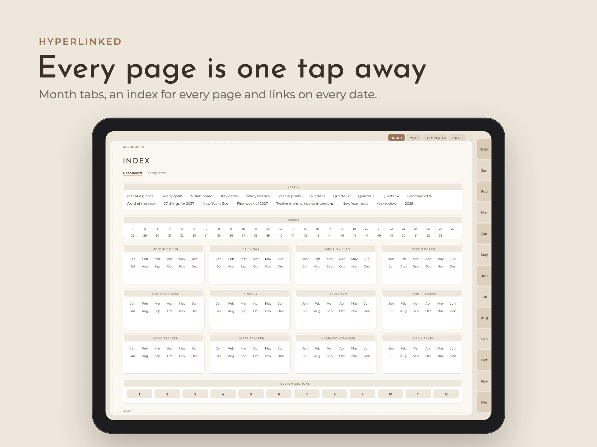 Free New Year 2027 Digital Planner: Index