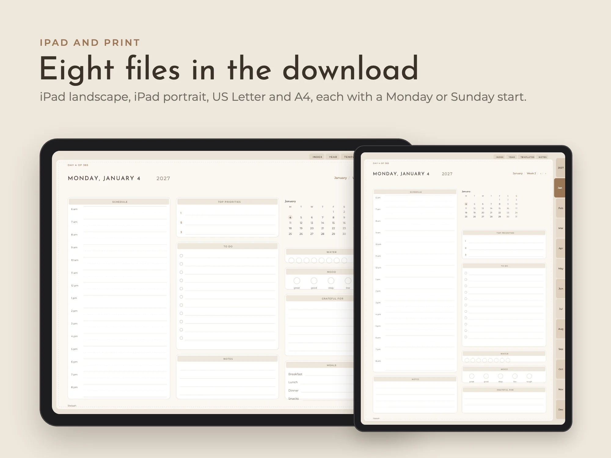 Free New Year 2027 Digital Planner: iPad and print