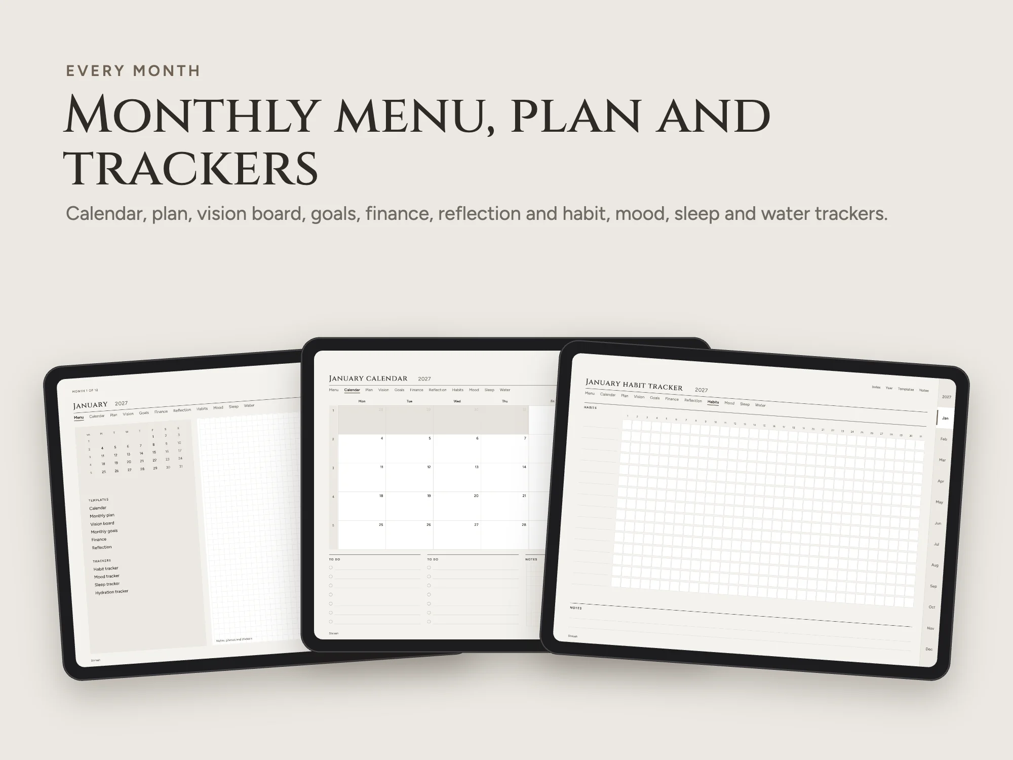 Free 2027 New Year Resolution Planner: Every month