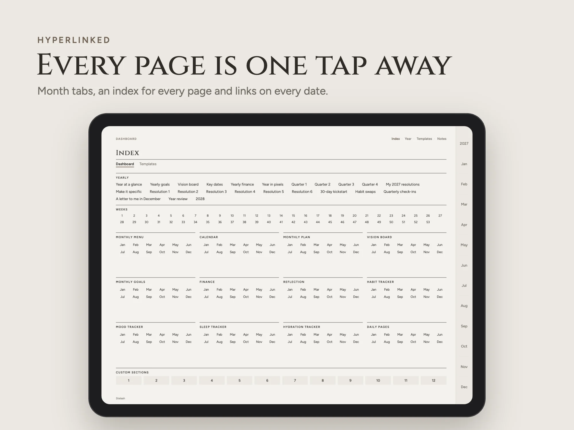 Free 2027 New Year Resolution Planner: Index
