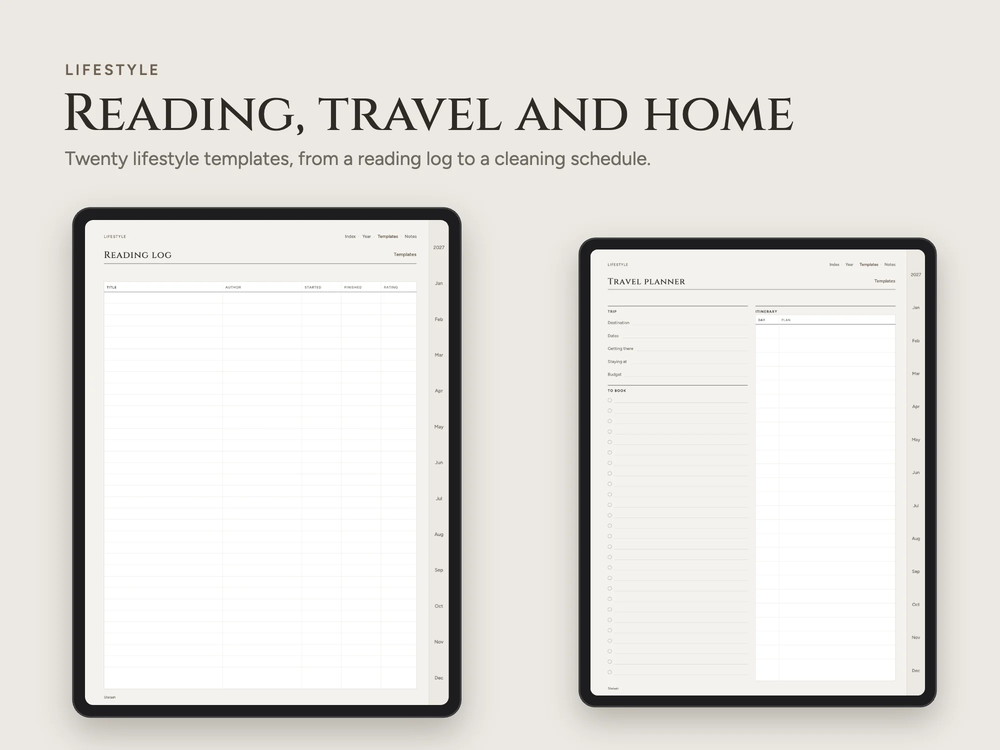 2027 New Year Resolution Planner Premium with 80 Templates: Lifestyle