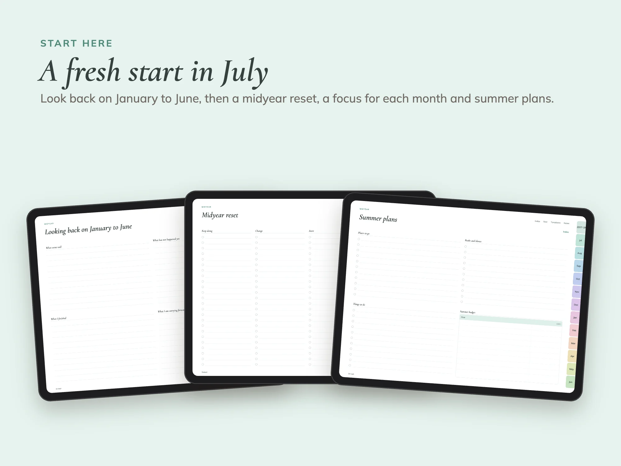 Free Midyear July 2027 to June 2028 Digital Planner: Midyear pages