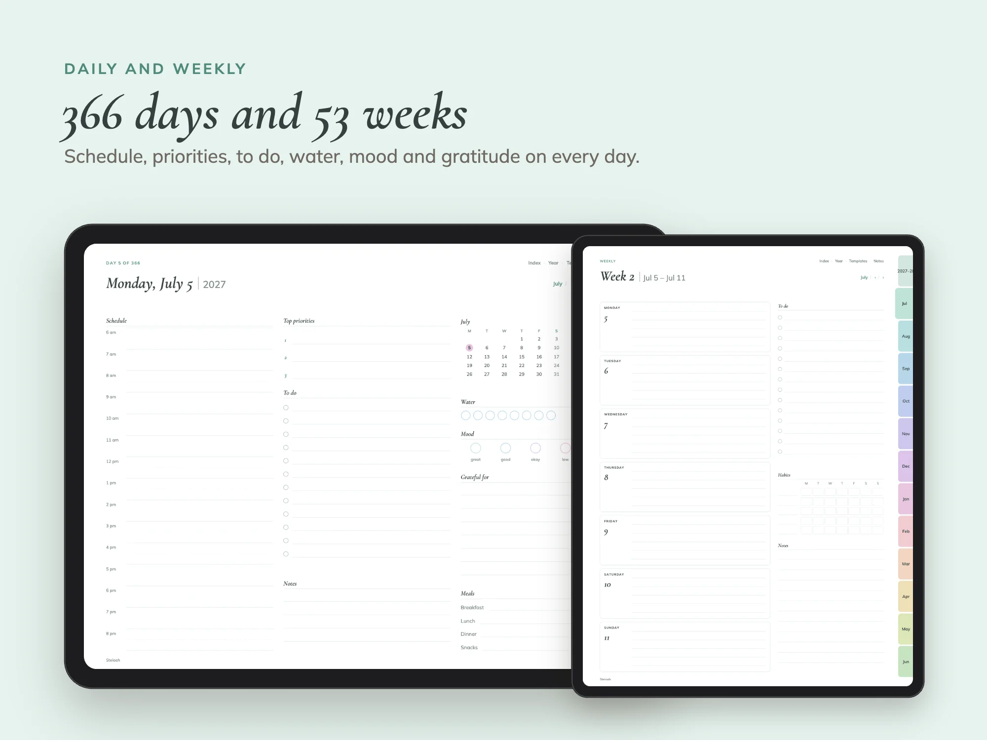 Free Midyear July 2027 to June 2028 Digital Planner: Daily and weekly