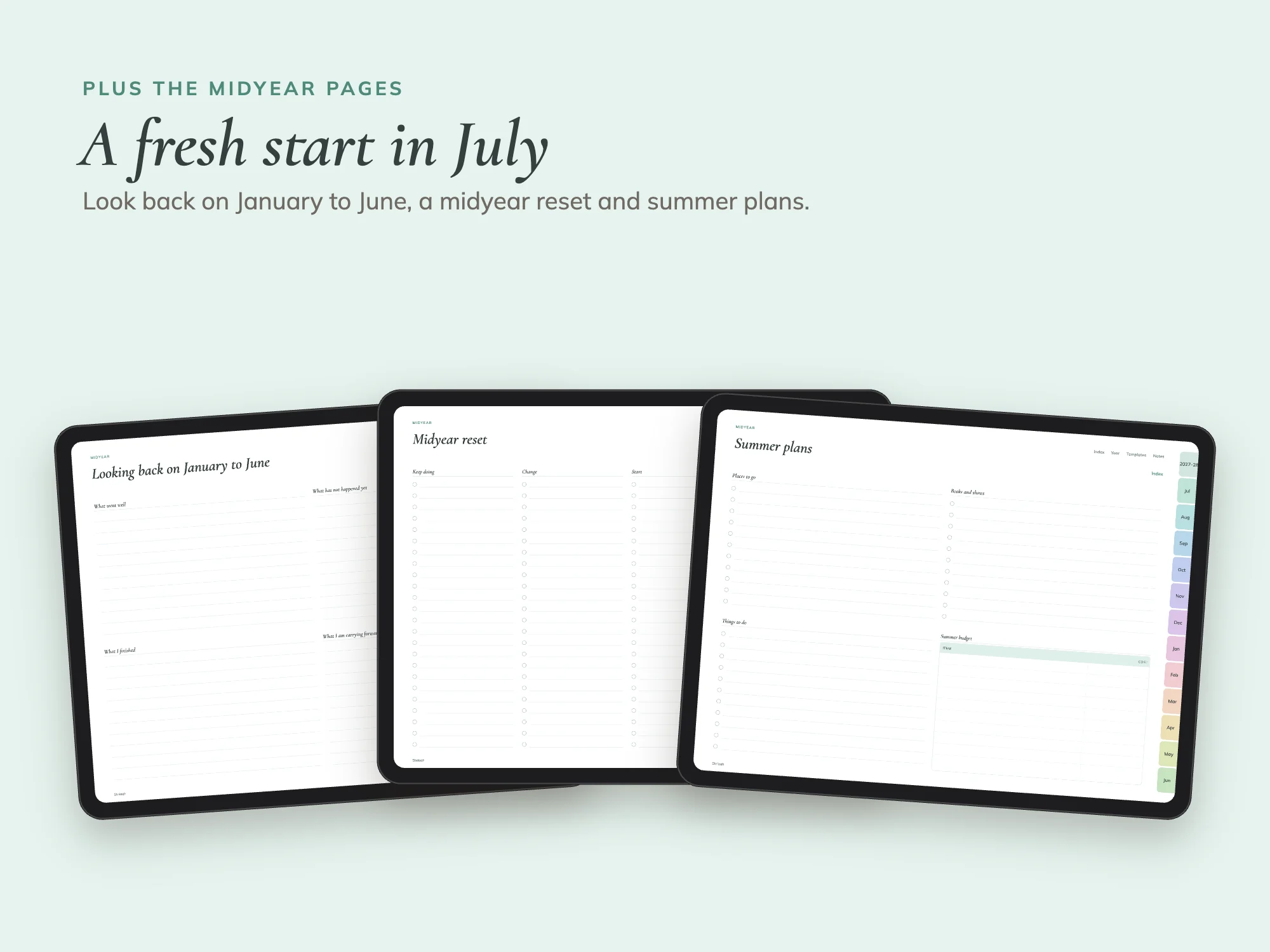 Midyear July 2027 to June 2028 Planner Premium with 80 Templates: Midyear pages