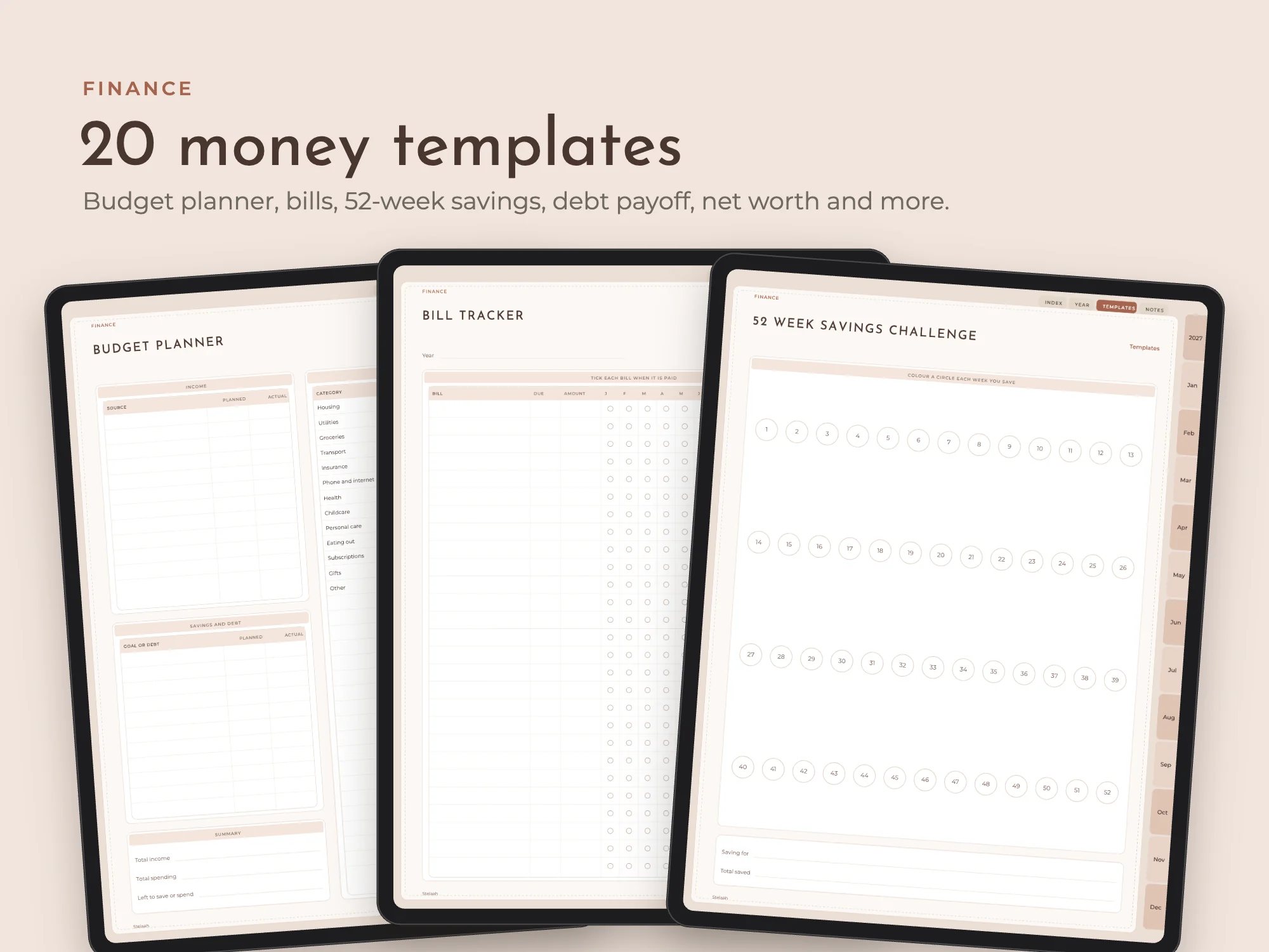 Free 2027 All-in-One Digital Planner with 80 Templates: Finance