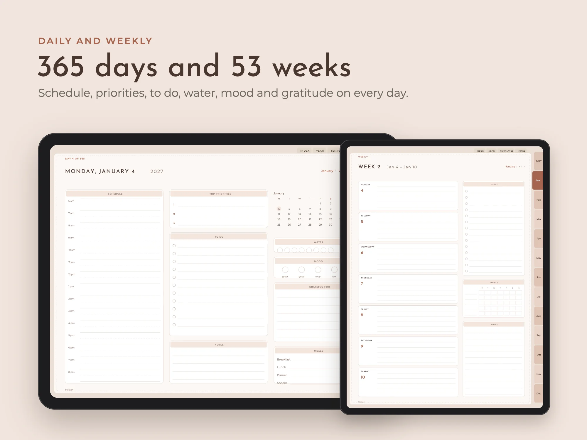 Free 2027 All-in-One Digital Planner with 80 Templates: Daily and weekly