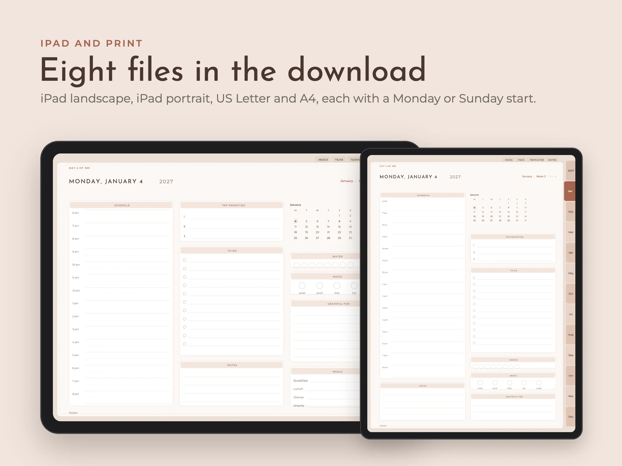 Free 2027 All-in-One Digital Planner with 80 Templates: iPad and print