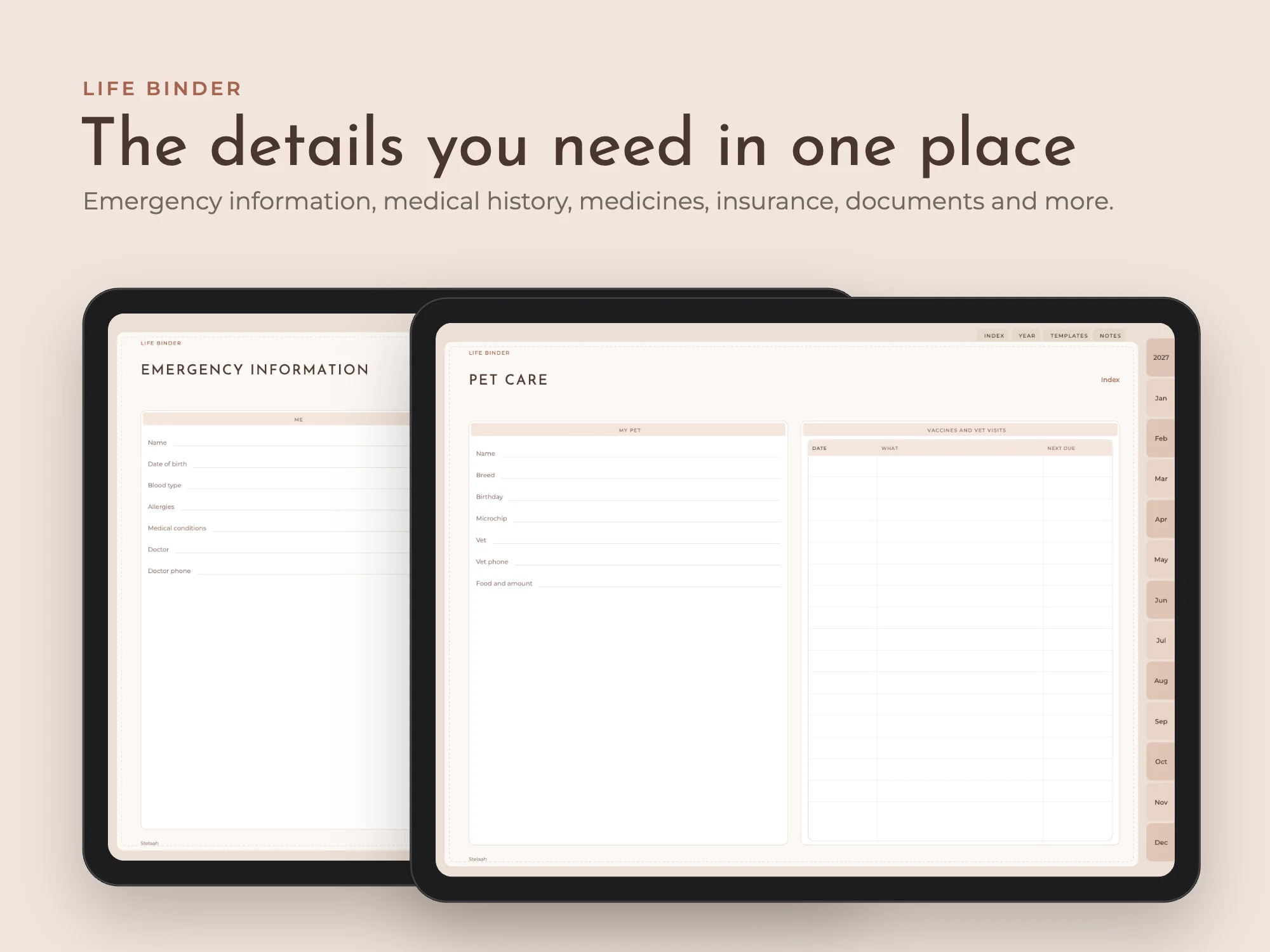 2027 All-in-One Planner Premium with Life Binder: Life binder