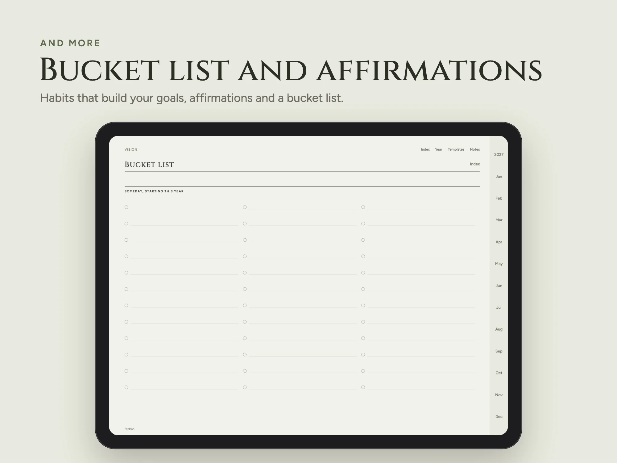 Free 2027 Vision Board and Goals Planner: Bucket list