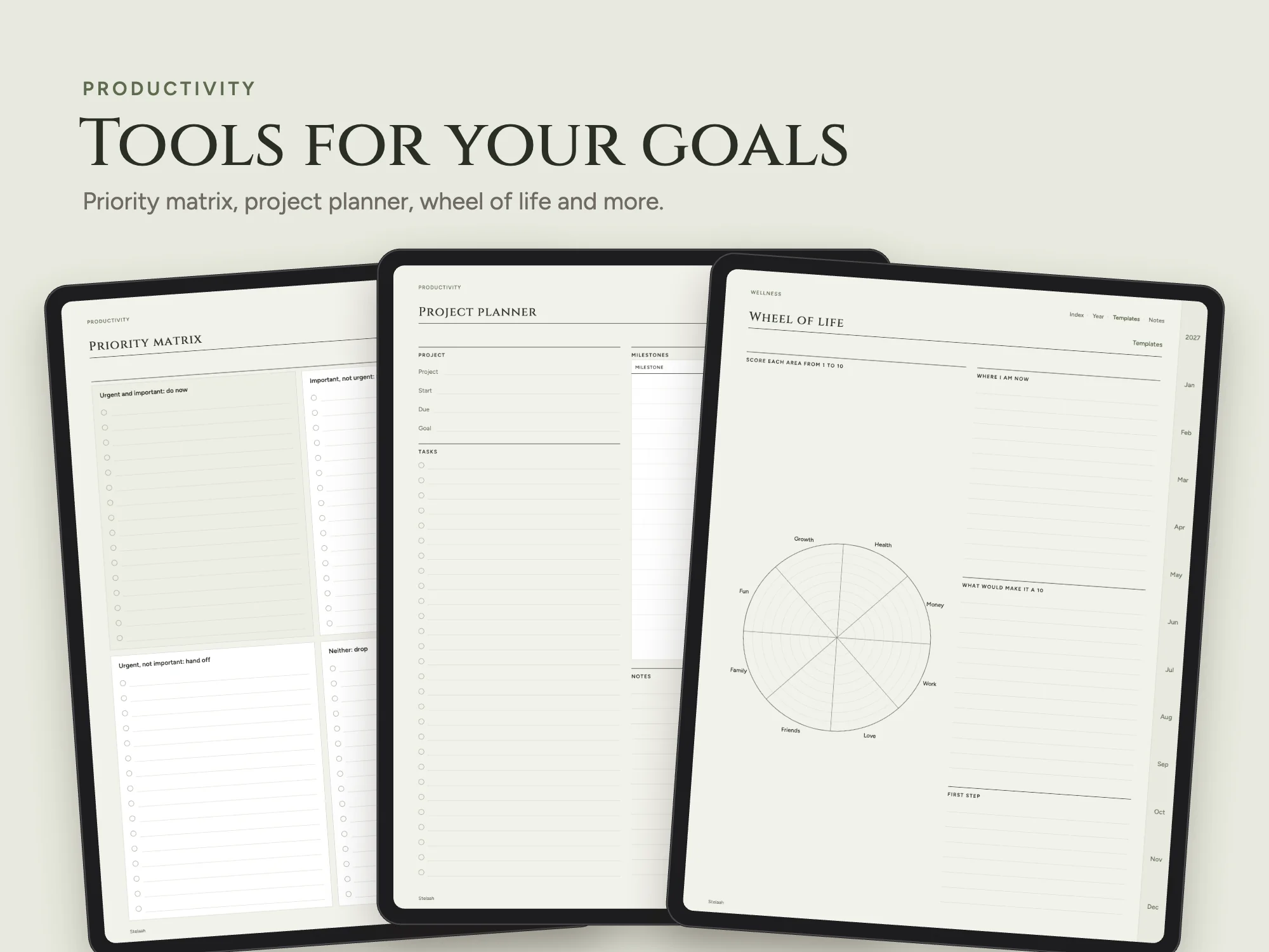 2027 Vision Board and Goals Planner Premium with 80 Templates: Productivity