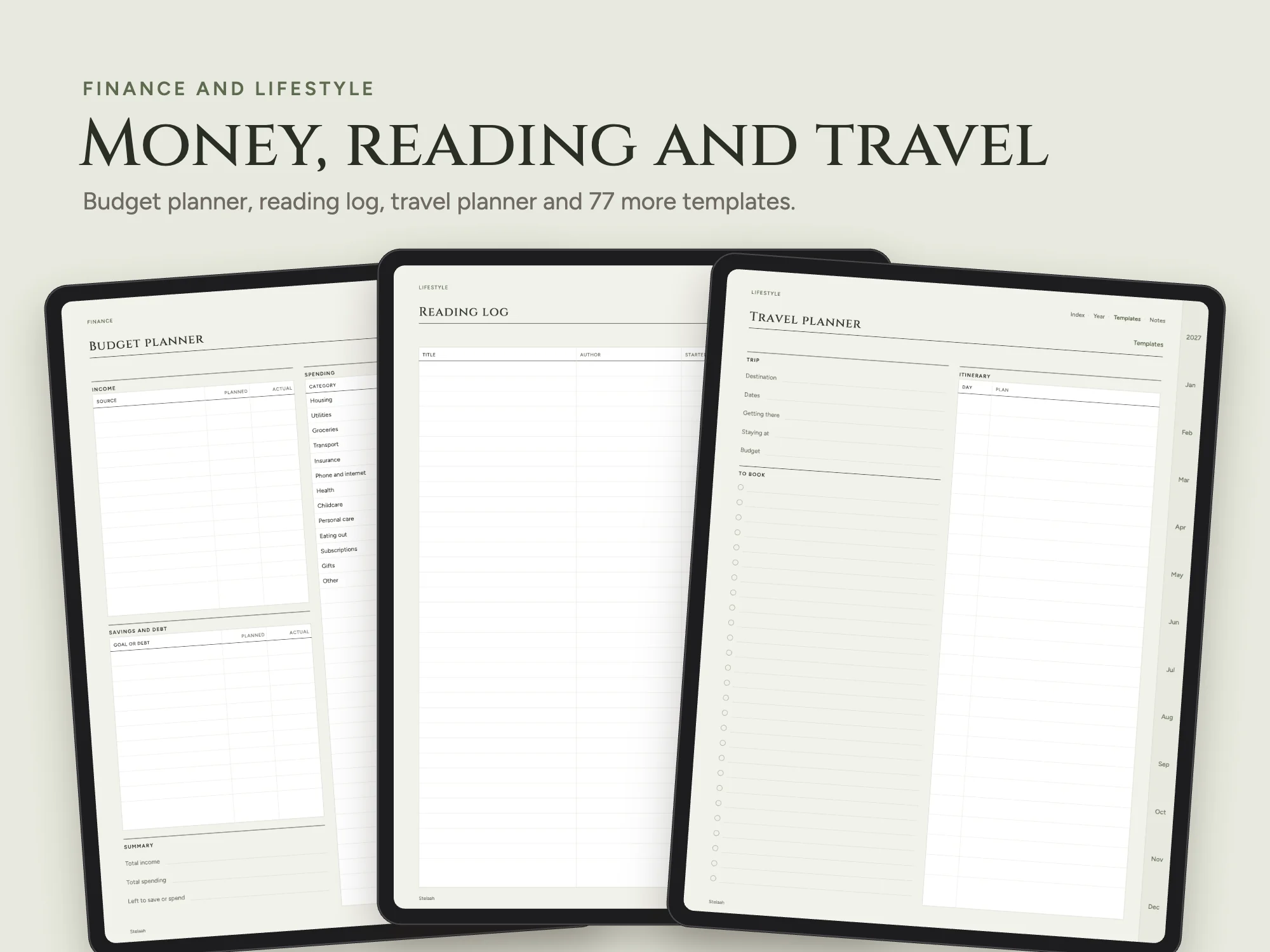 2027 Vision Board and Goals Planner Premium with 80 Templates: Money and lifestyle