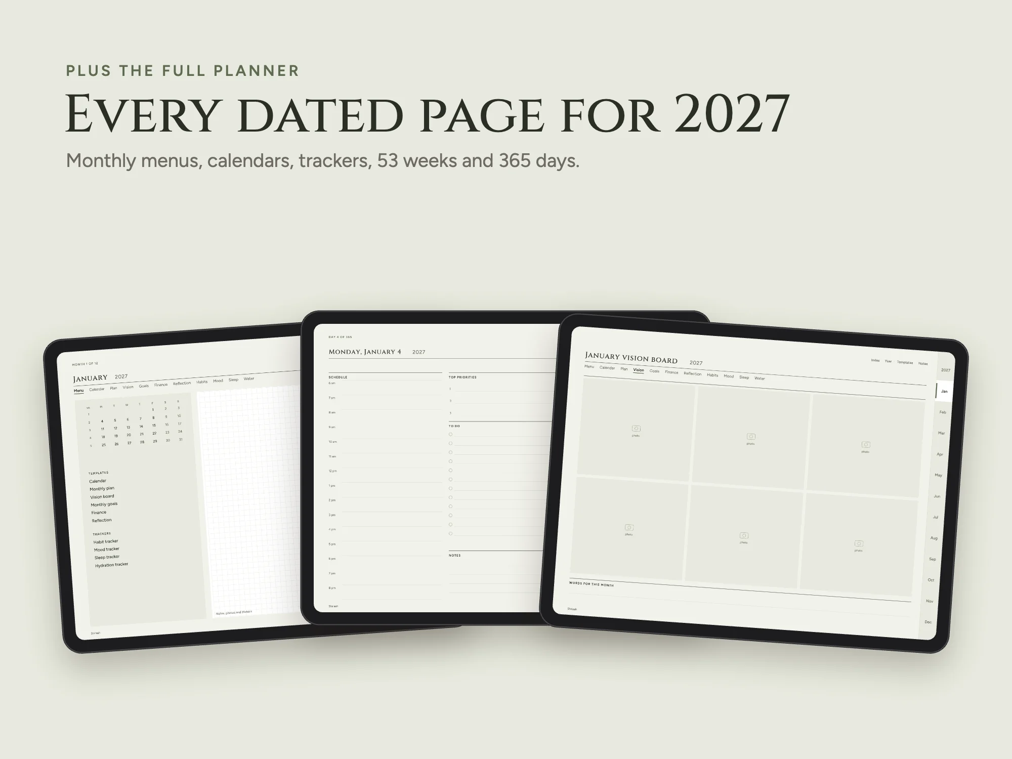 2027 Vision Board and Goals Planner Premium with 80 Templates: The planner