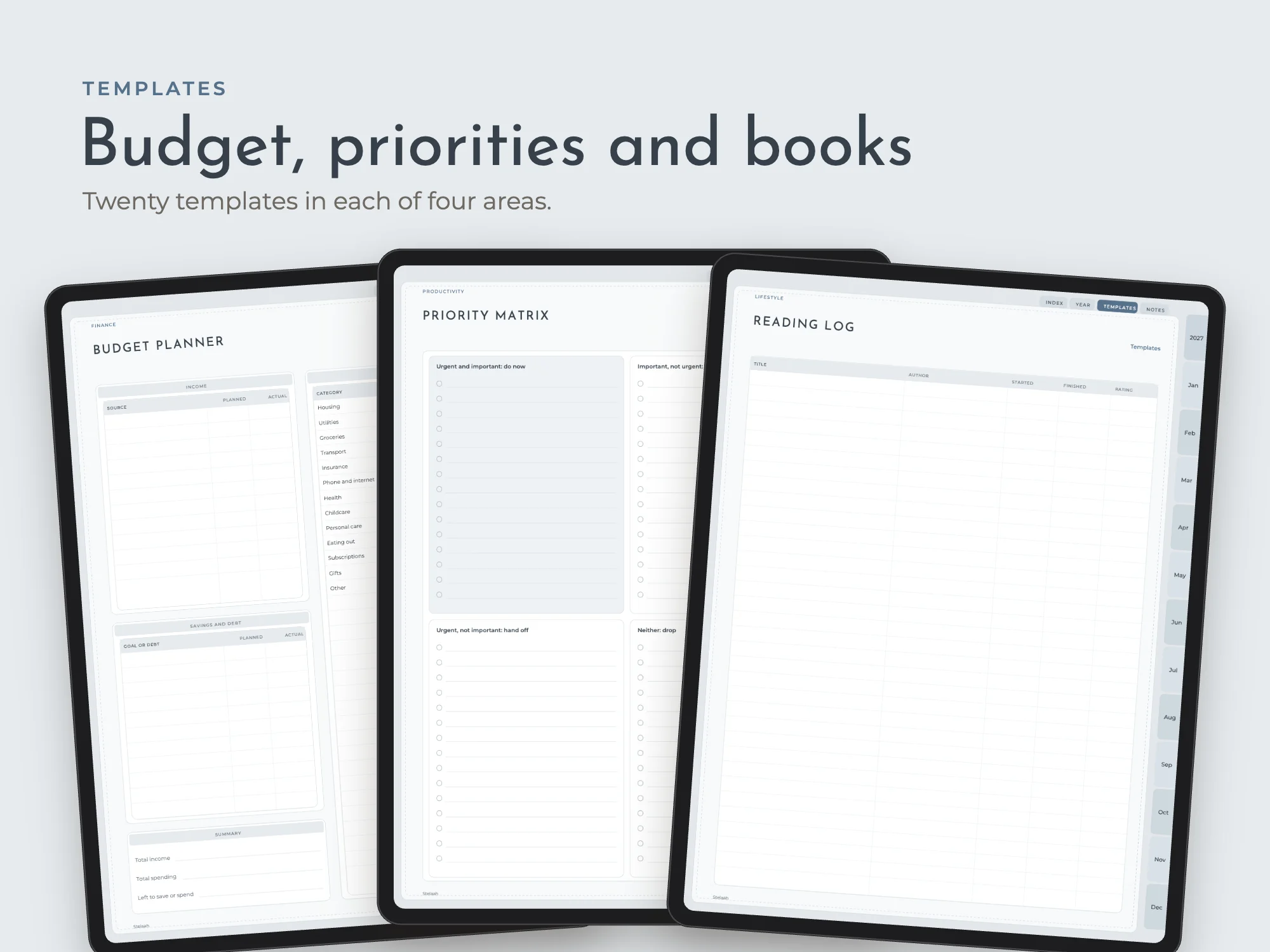 2027 Weekly Planner Premium with 80 Templates: Templates