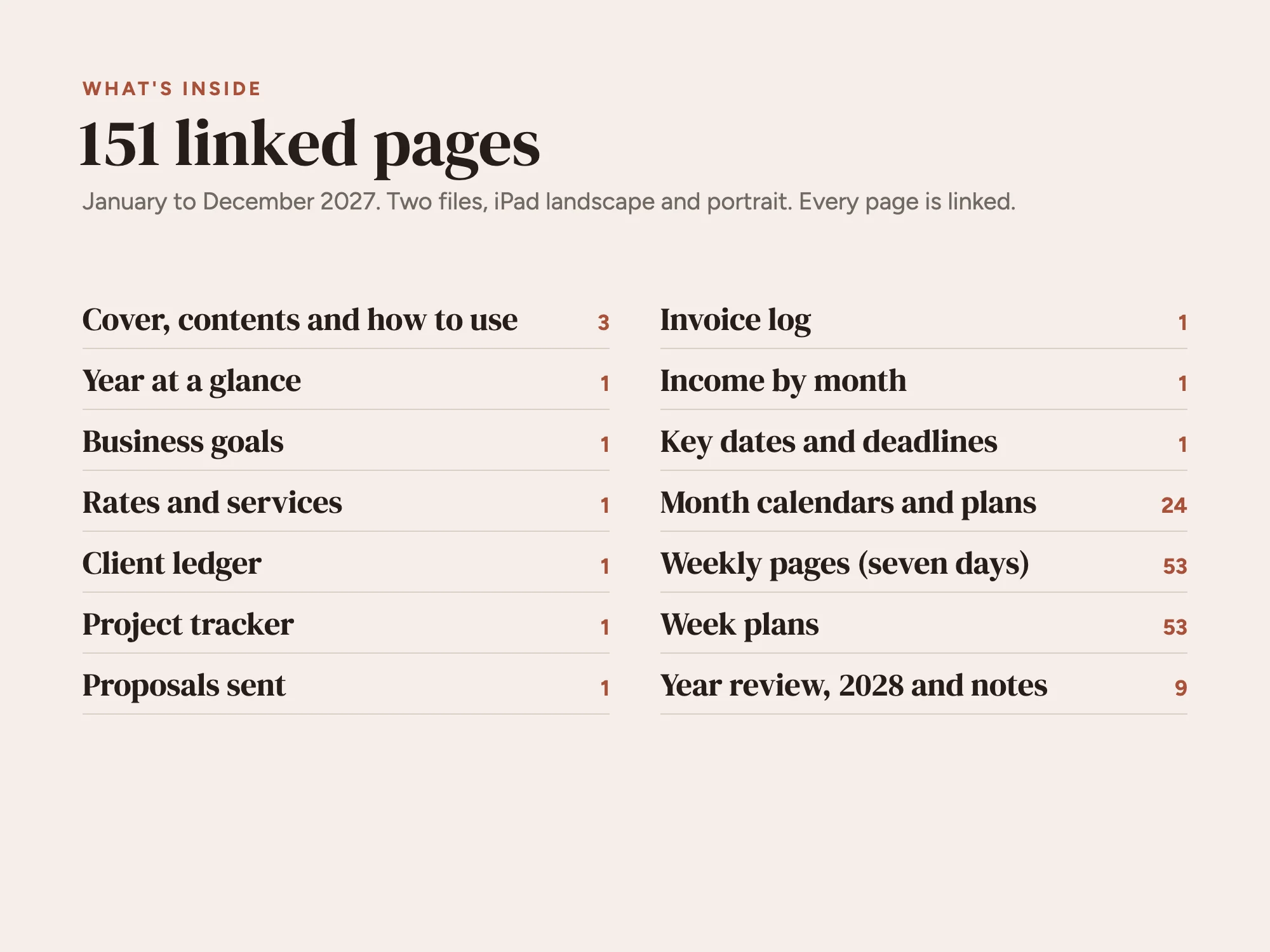 Free 2027 Freelancer Planner: What's inside