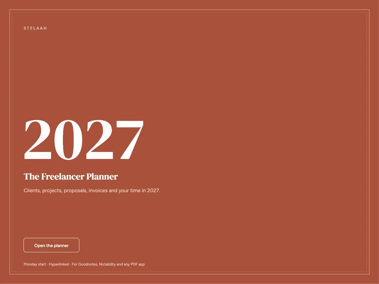 Cover of the Free 2027 Freelancer Planner