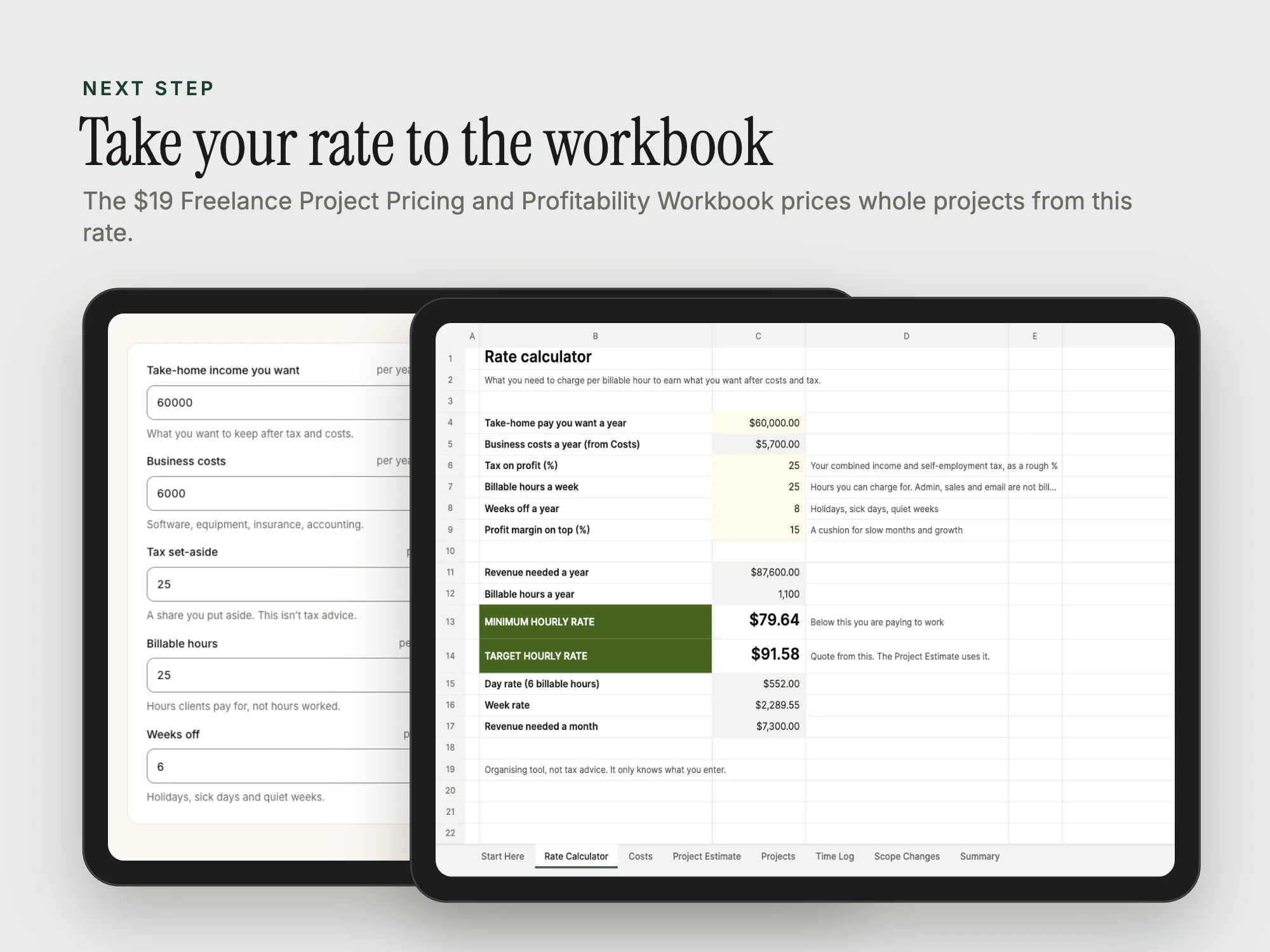 Freelancer Rate Calculator: Next step