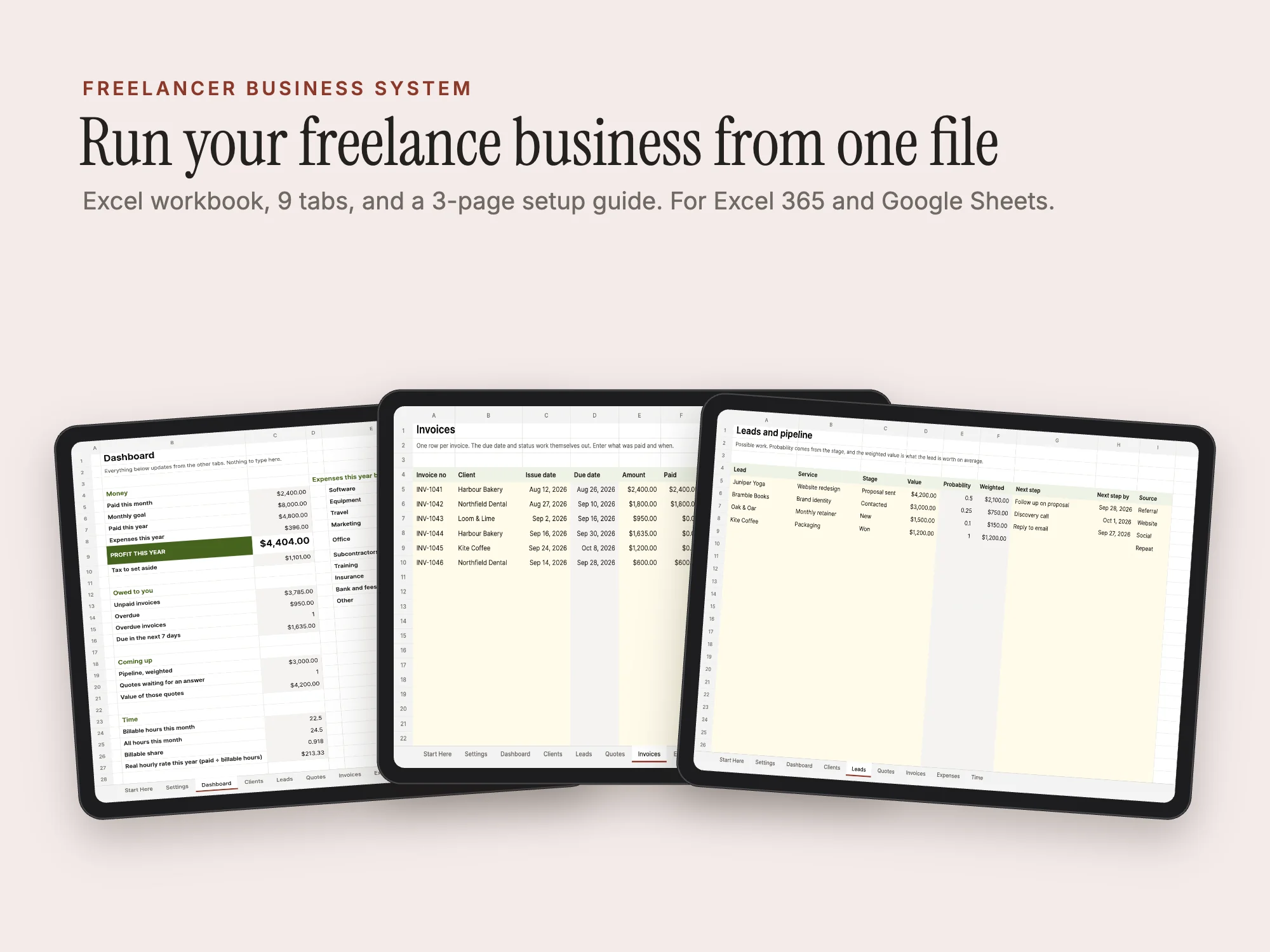 Freelancer Business System: Cover