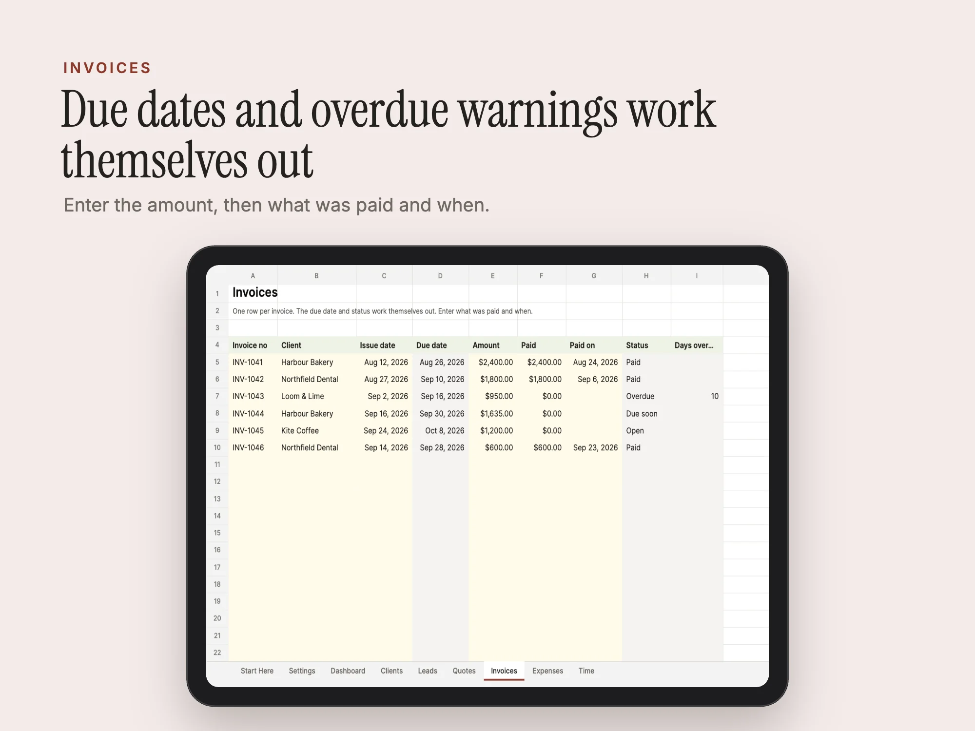 Freelancer Business System: Invoices