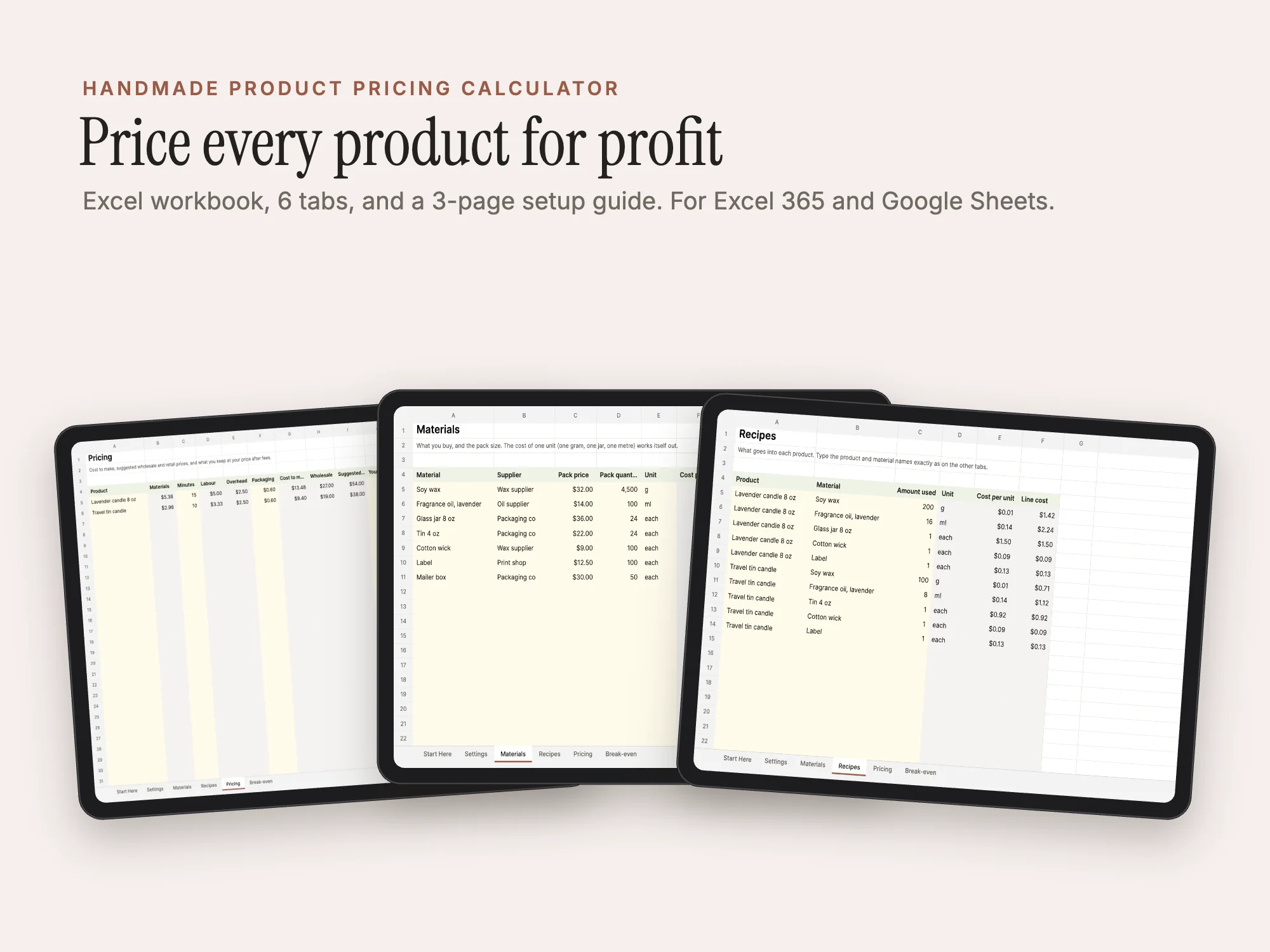 Handmade Product Pricing Calculator: Cover