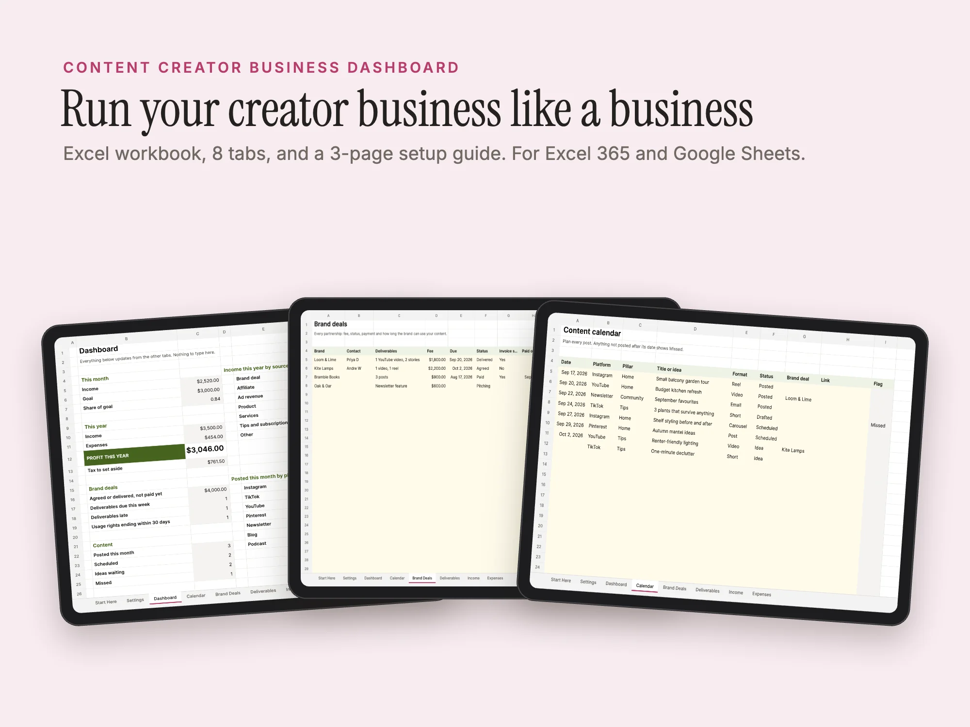 Content Creator Business Dashboard: Cover