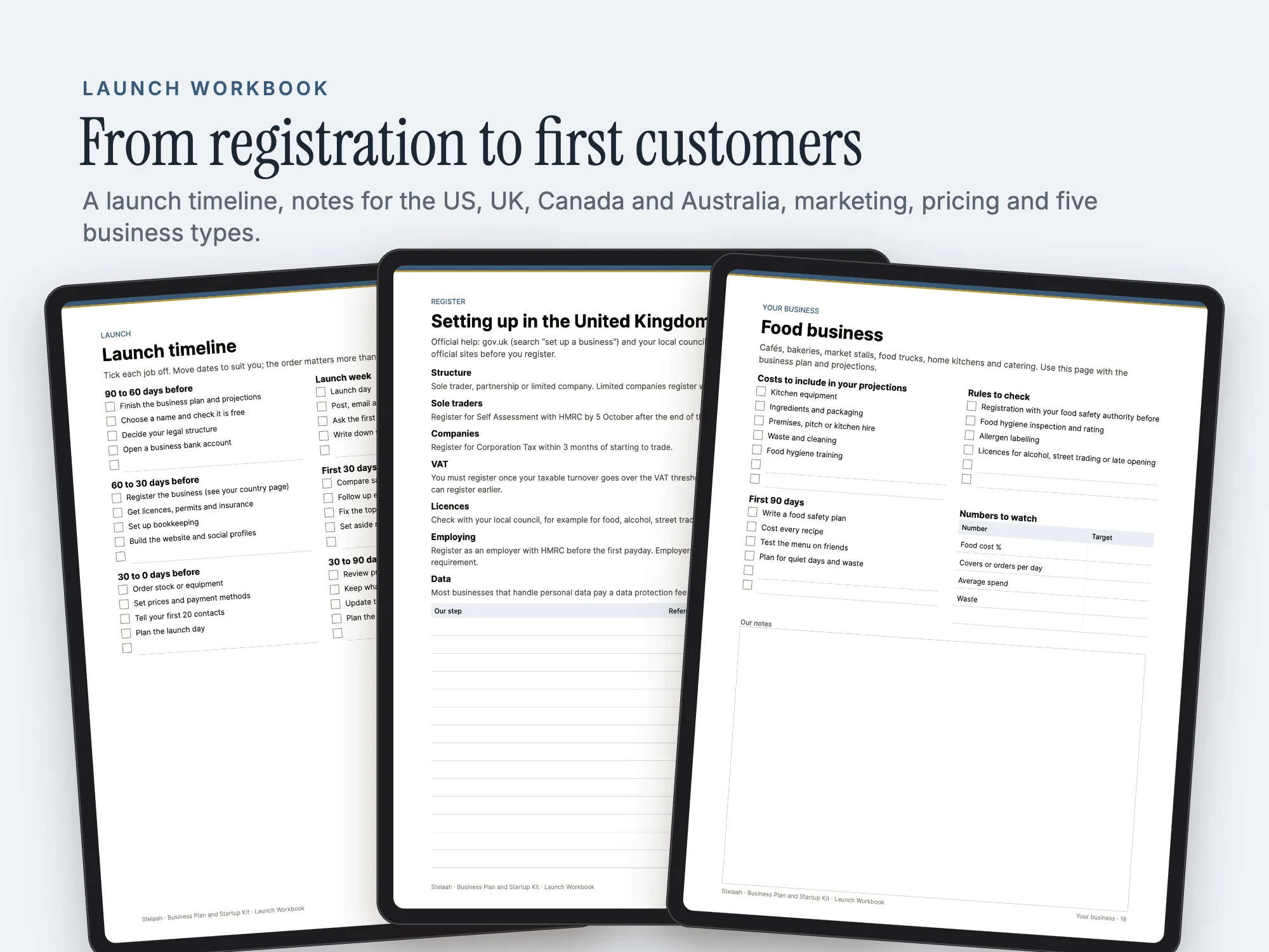 Business Plan and Startup Kit: Launch workbook