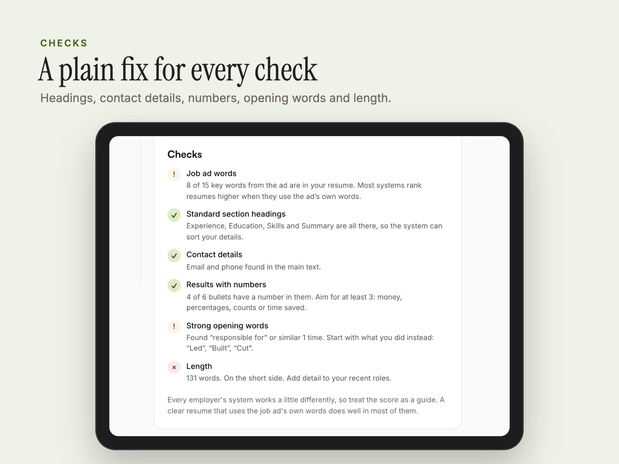 Free ATS Resume Checker: Checks