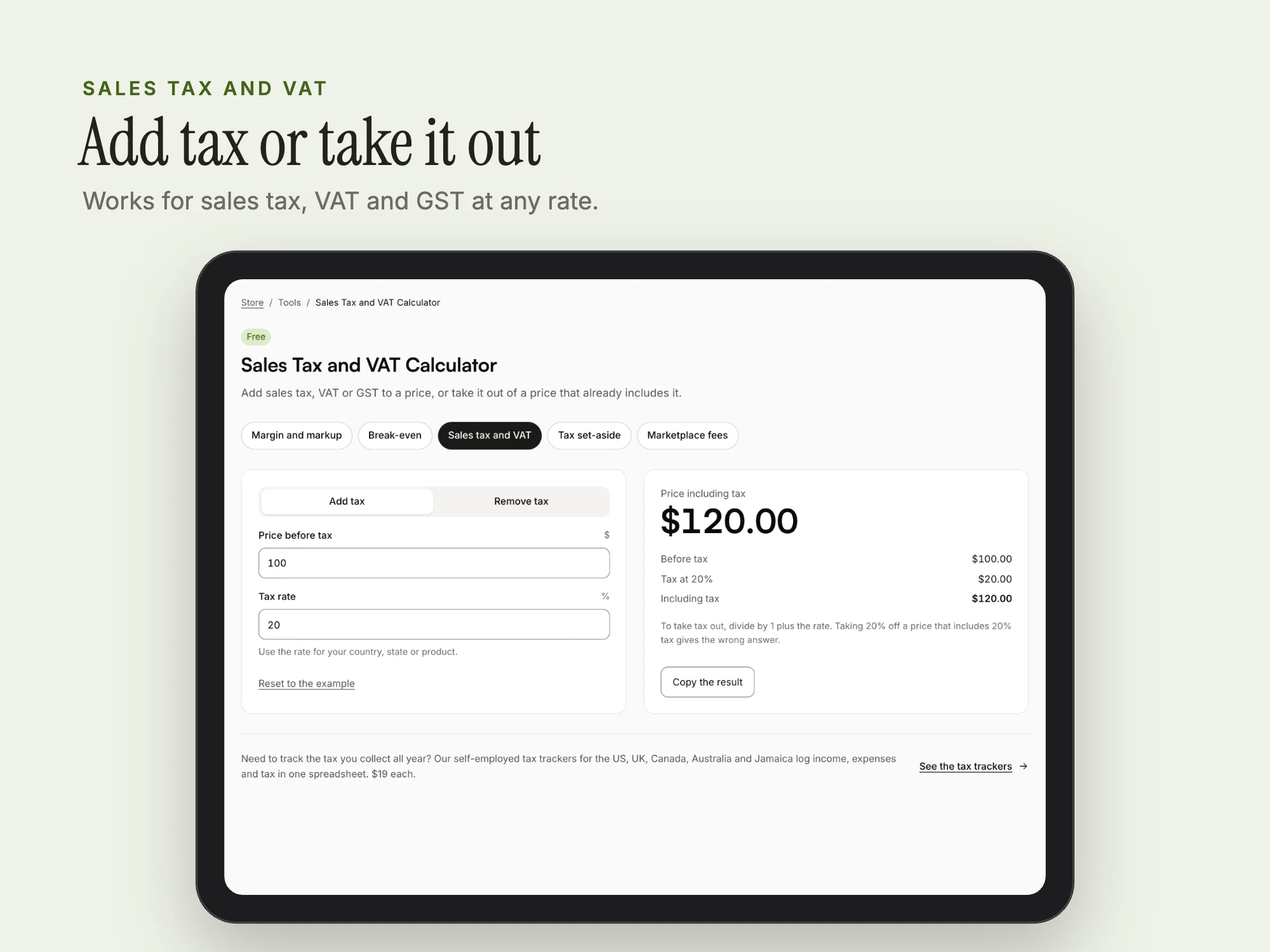 Free Business Calculators: Sales tax and VAT