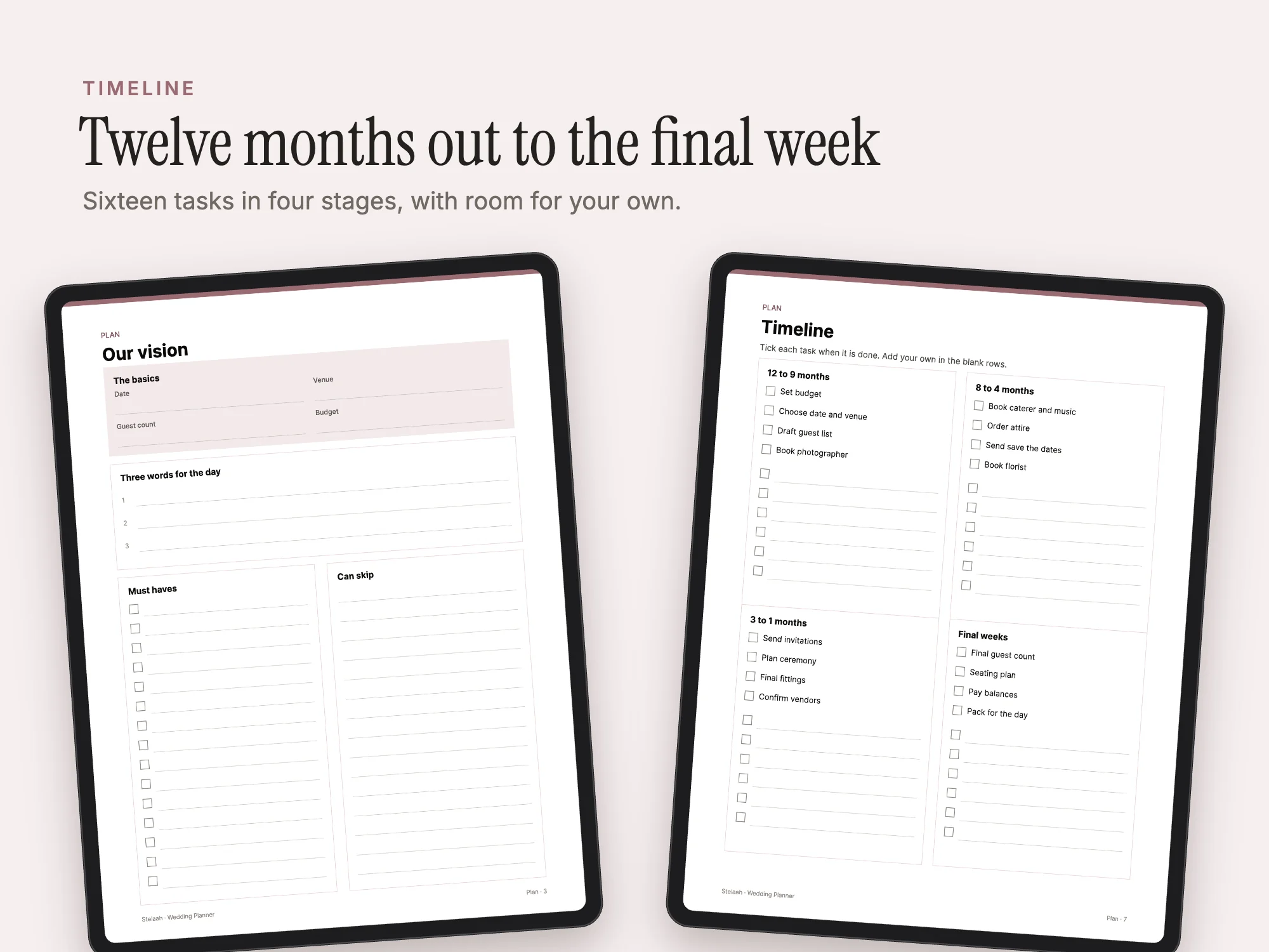 Wedding Planner: Timeline