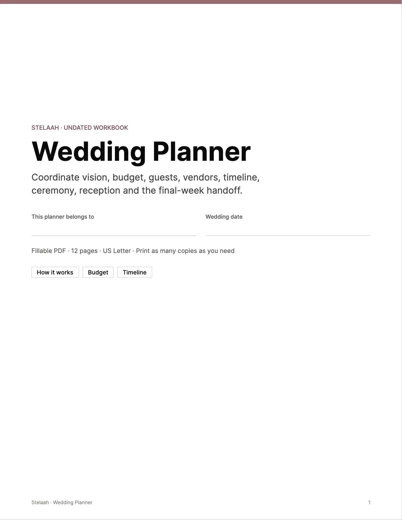 Cover of the Wedding Planner