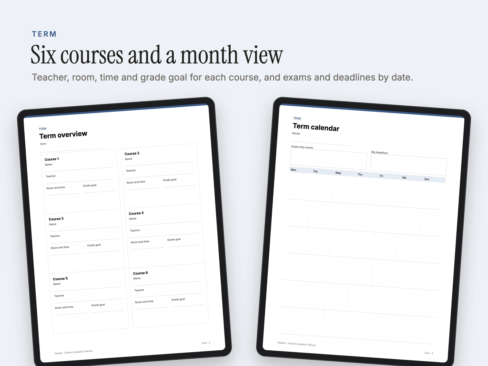 Student Academic Planner: Term