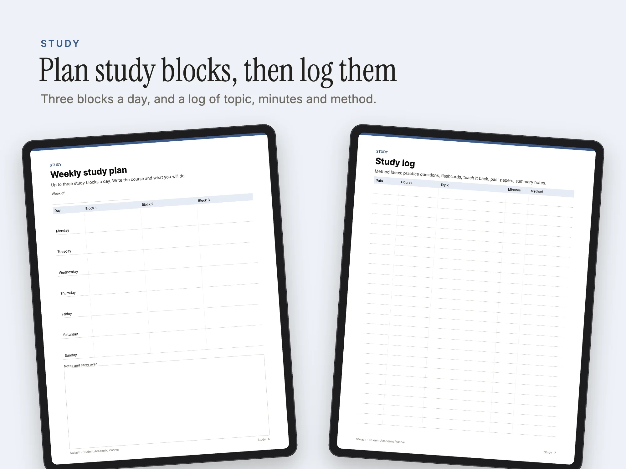 Student Academic Planner: Study
